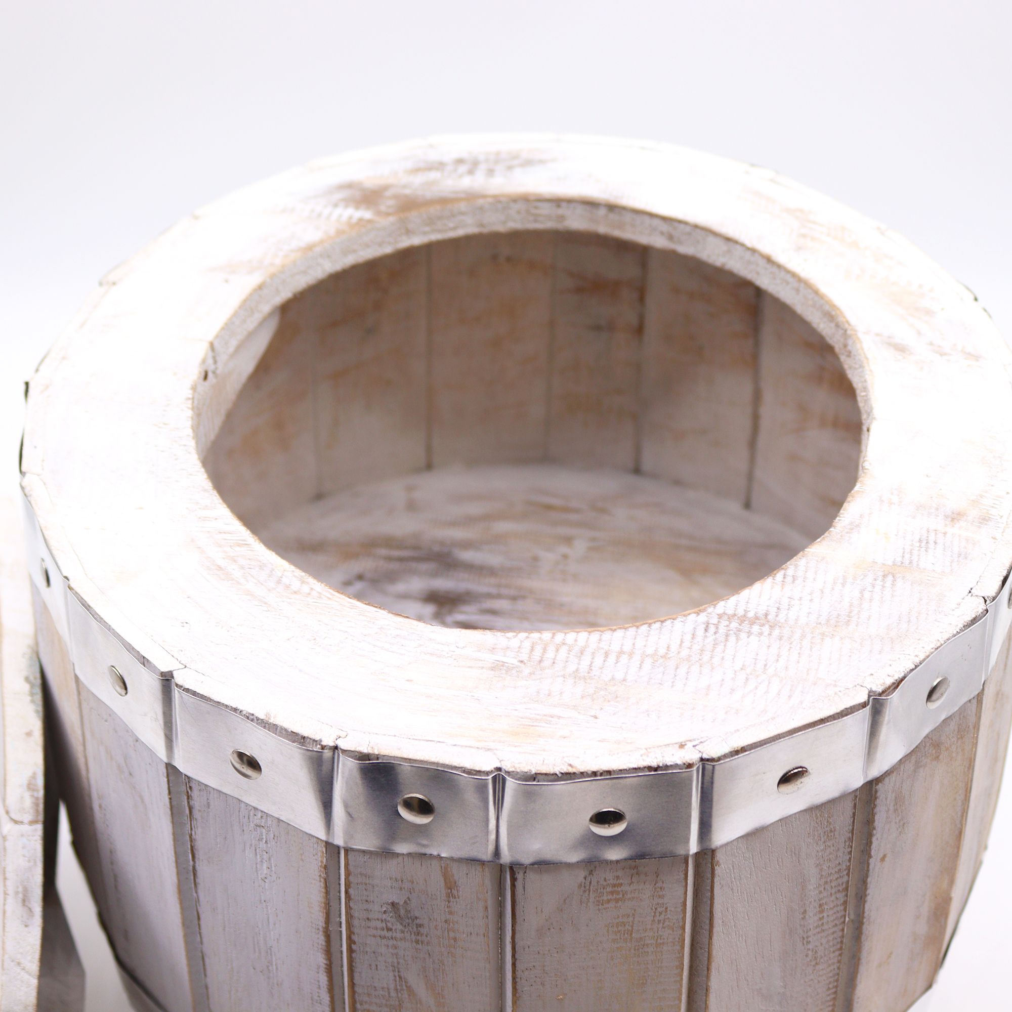 Beer Barrel Stool - Whitewash - Image 3
