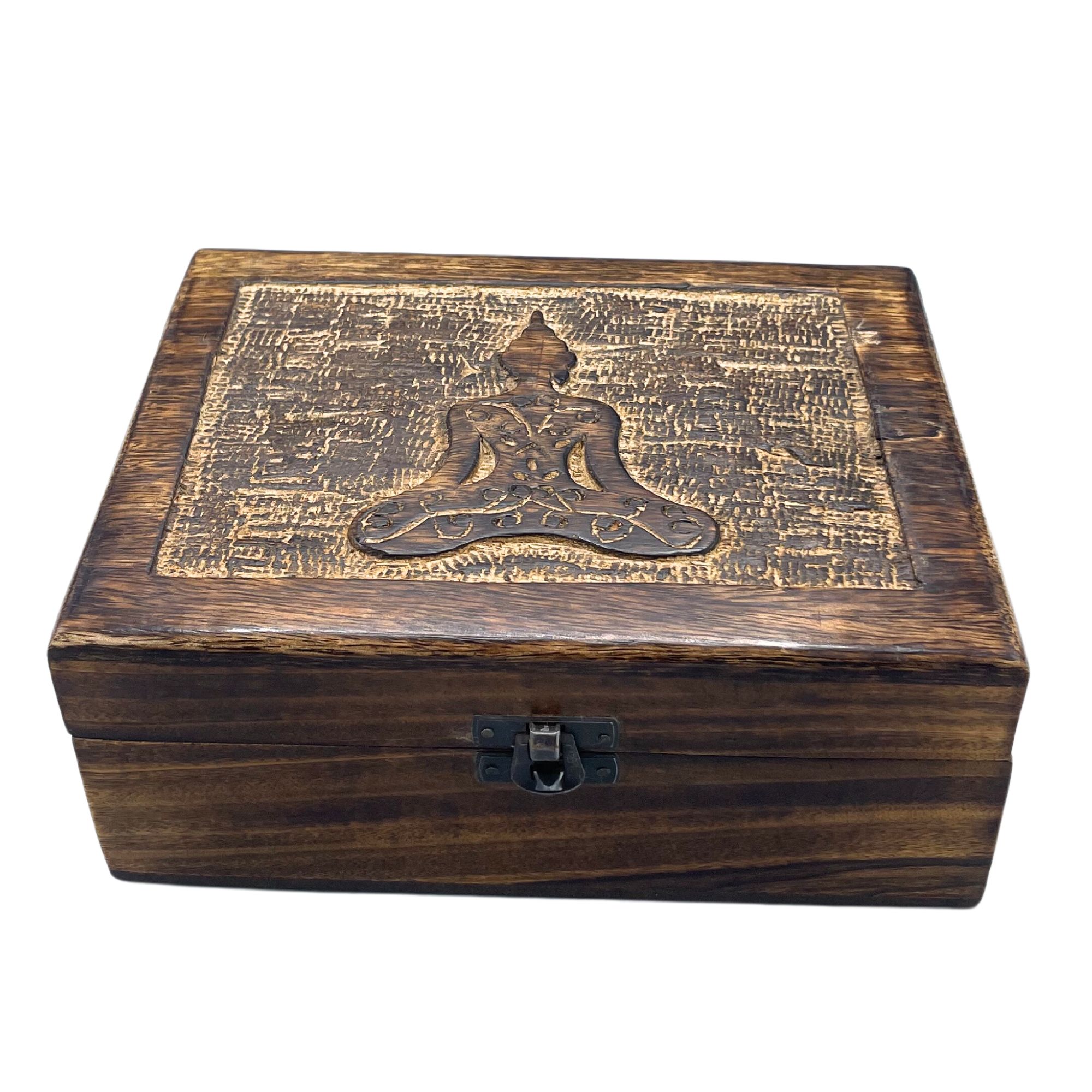 Large Wooden Keepsake Box 20x15x7.5cm - Buddha - Image 2