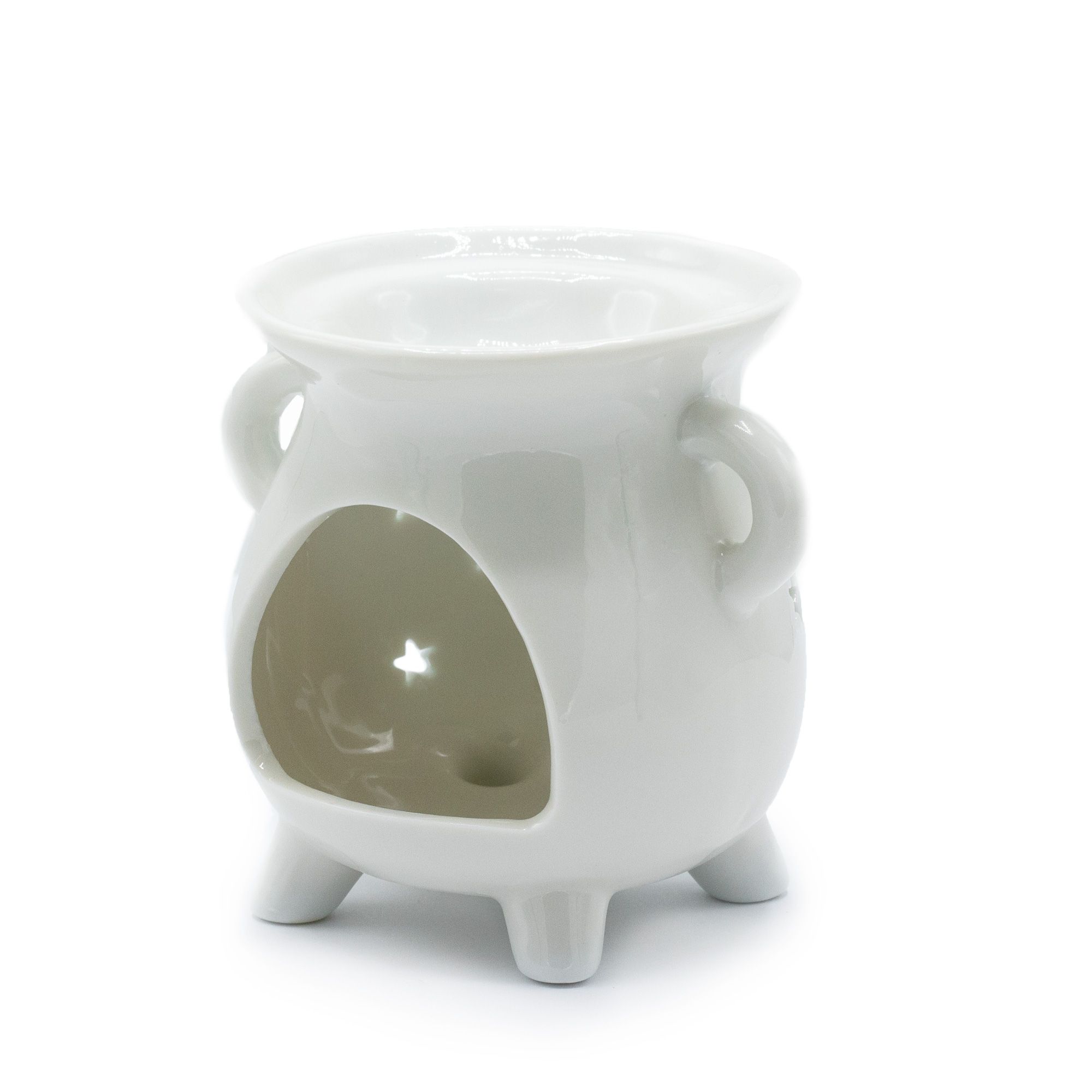 Cauldron Oil Burner - Moon Phase - White - Image 2