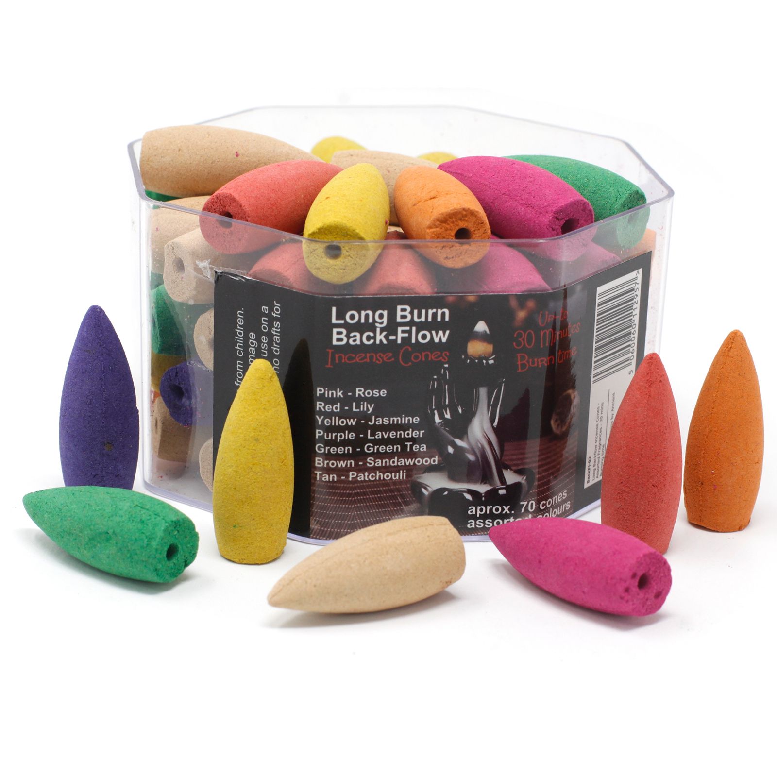 Long Backflow Incense Cones - Assorted Fragrances - 30 mins Burning time - Image 2