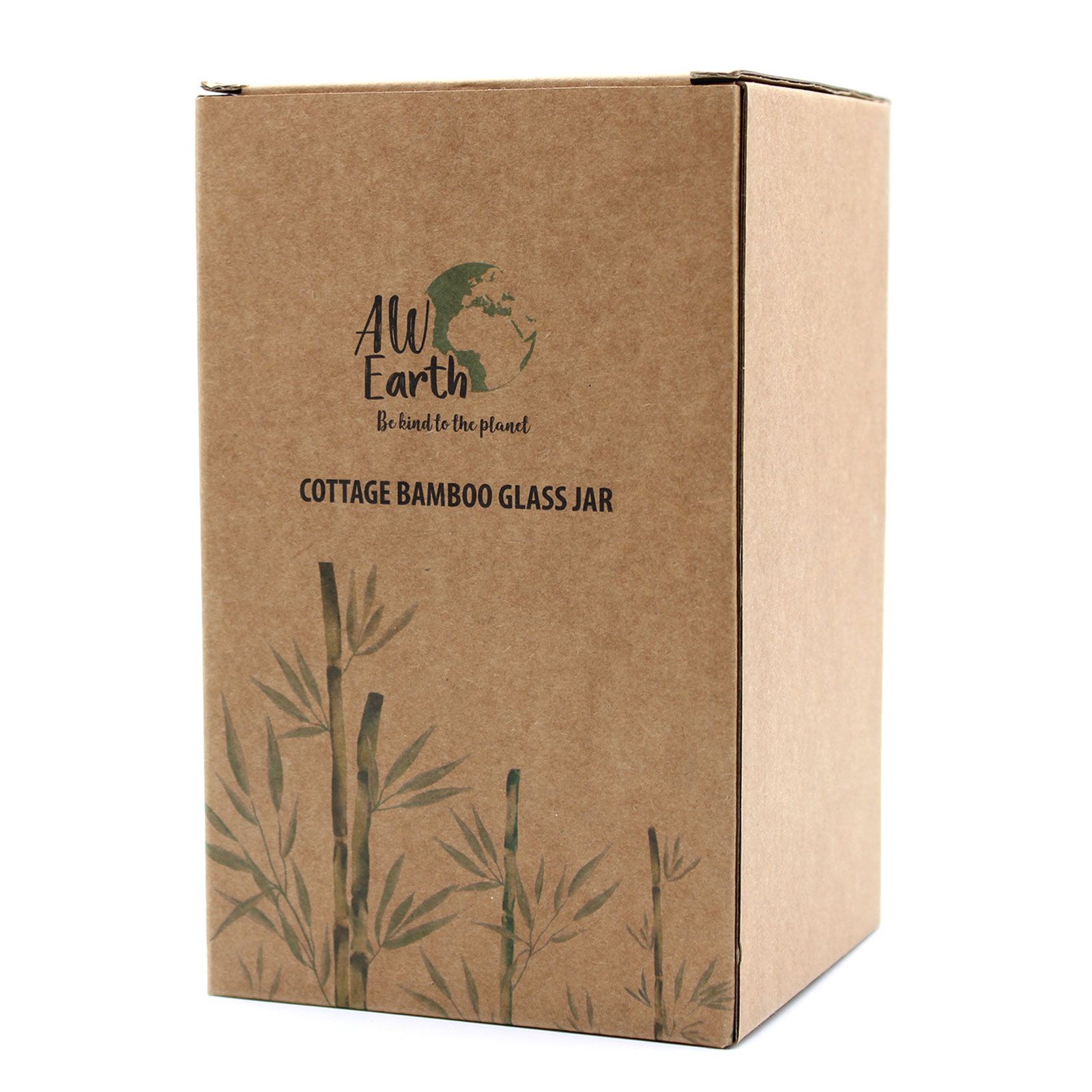 Cottage Bamboo Glass Jar - 15cm - Image 3