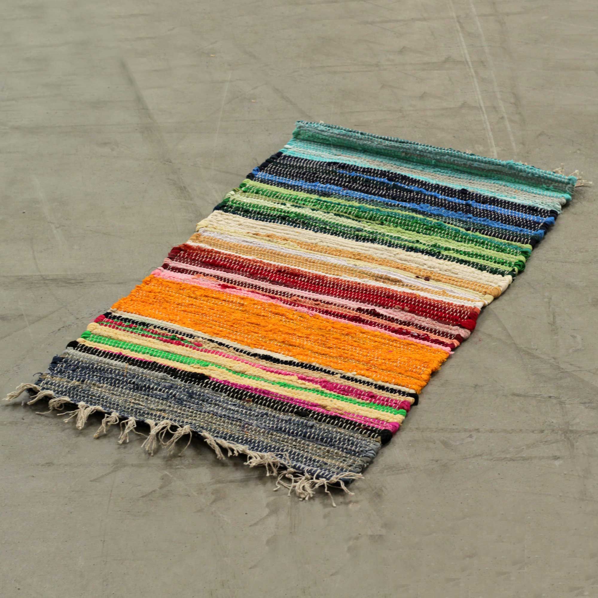 Large Rag Rug - 150x90cm - premium quality - Rainbow Colours - Image 2