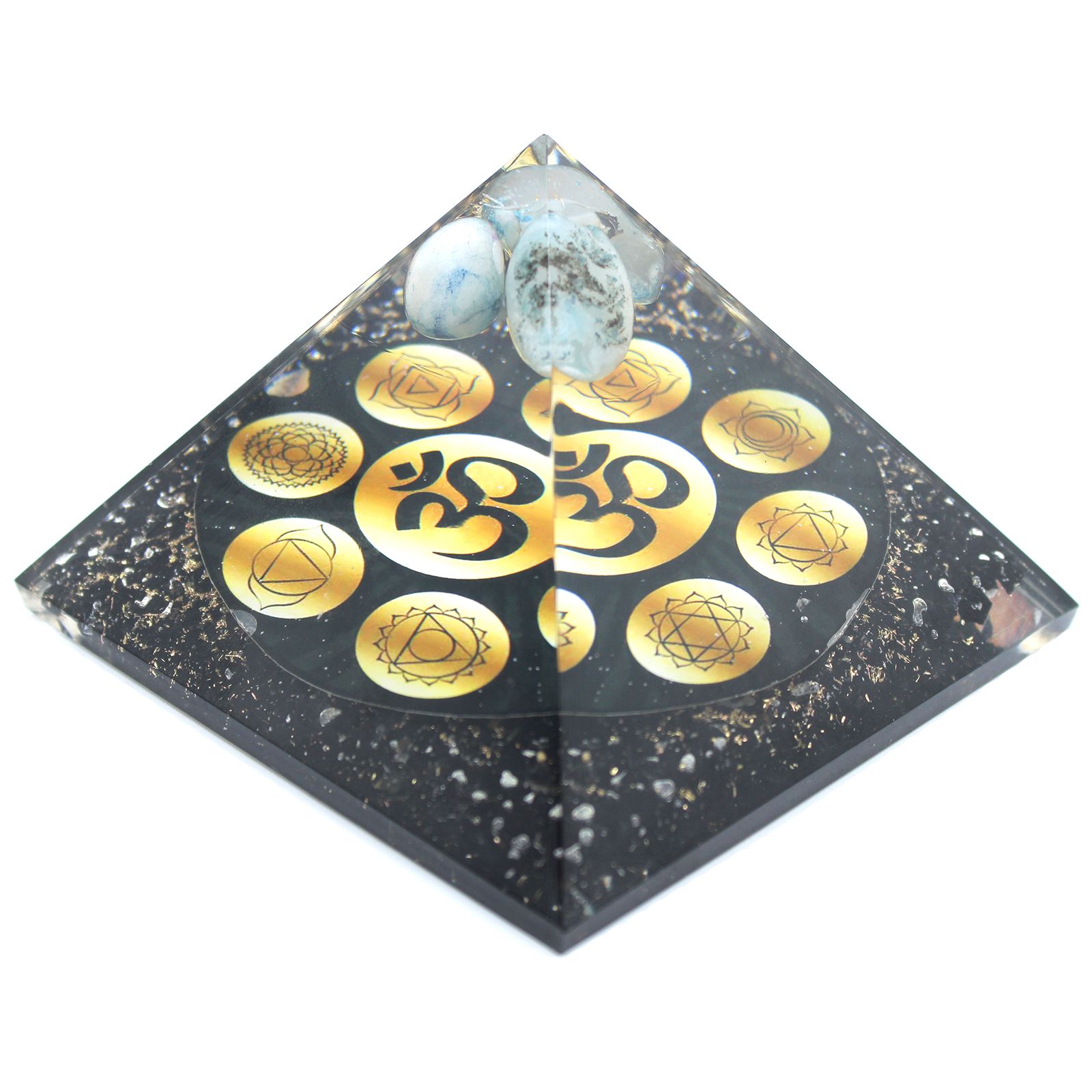 Orgonite Pyramid - Midnight Om Chakra - 90mm - Image 2