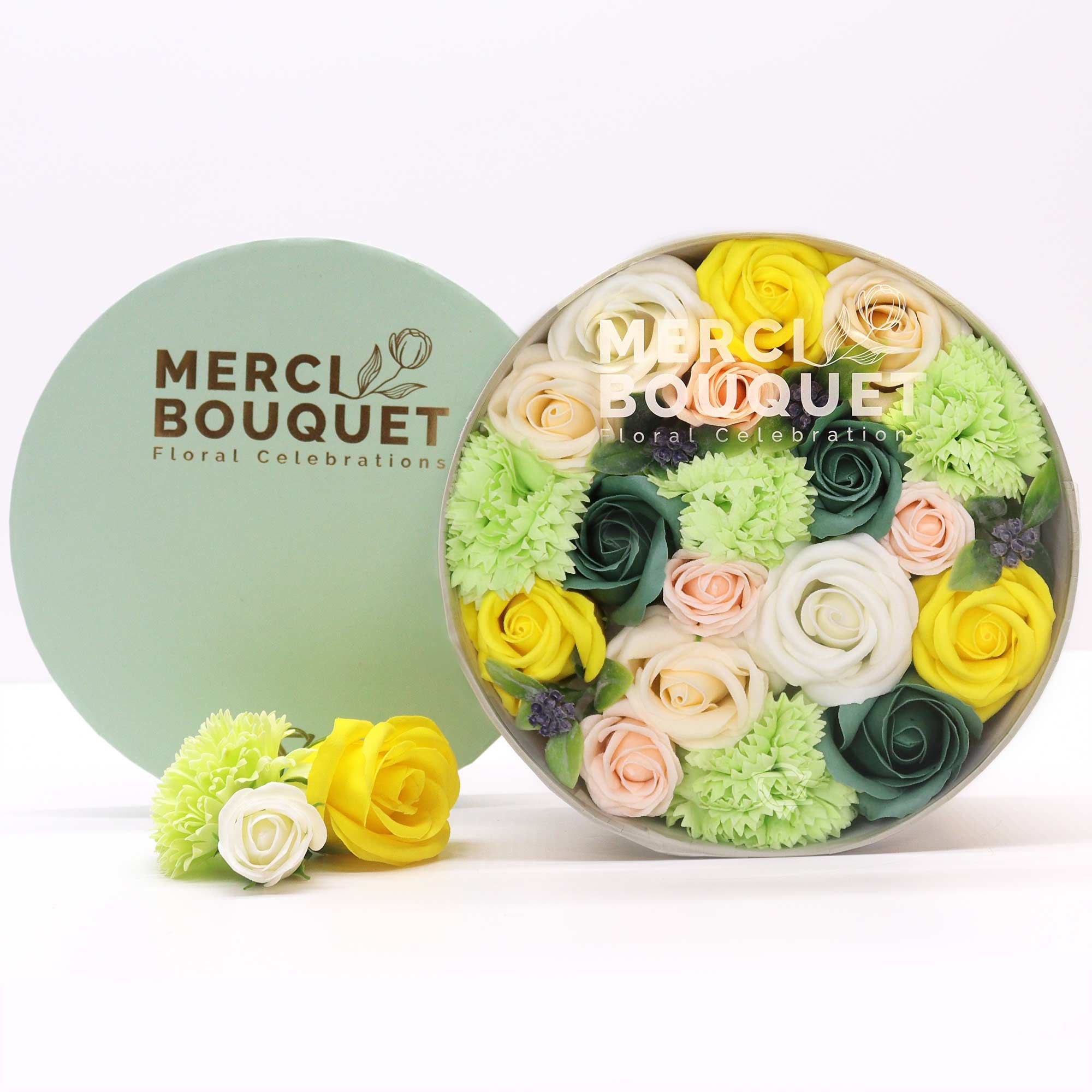 Round Box - Spring Celibrations - Yellow & Greens - Image 2