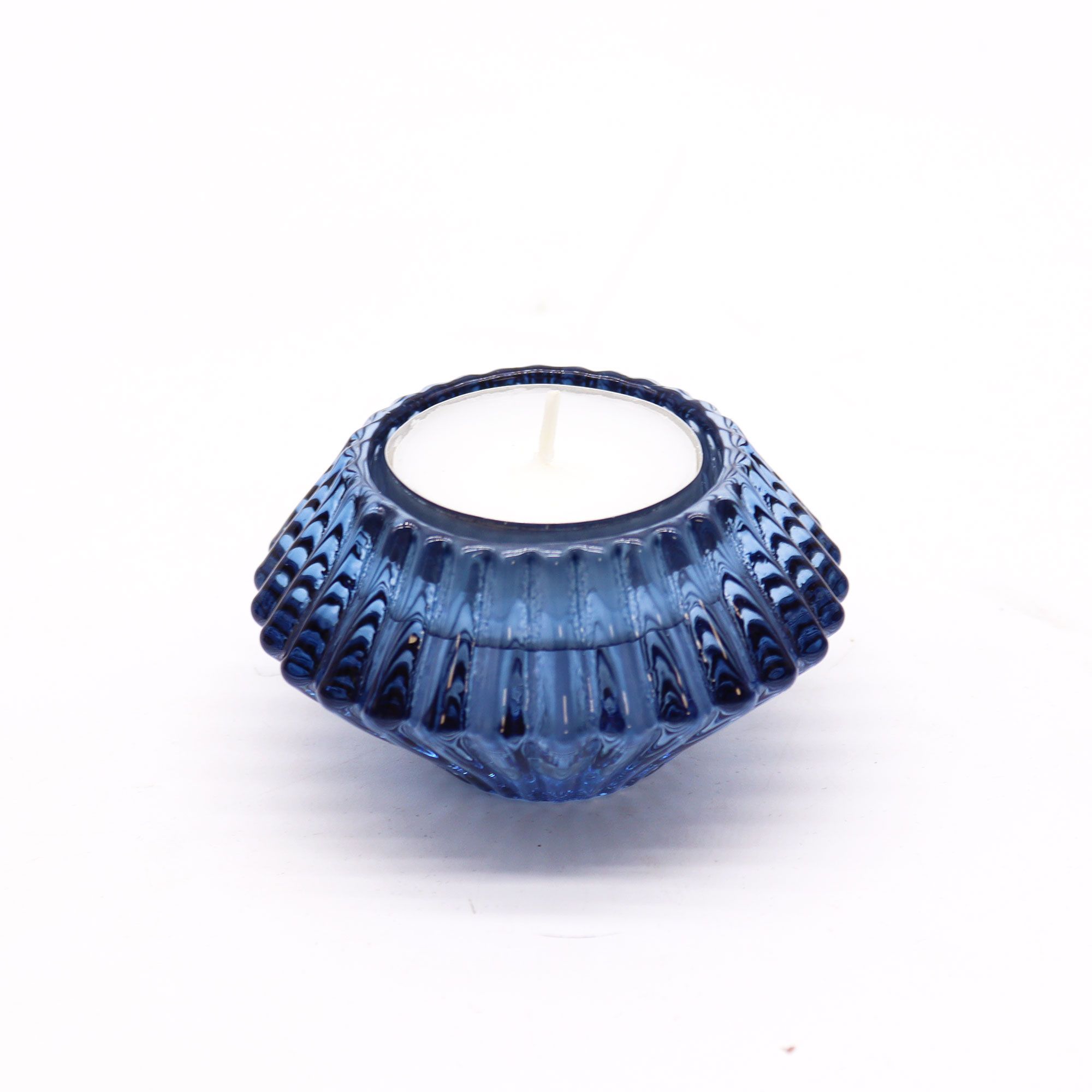 Flower Flip Dinner Candle / Tealight Holder - Royal Blue - Image 5