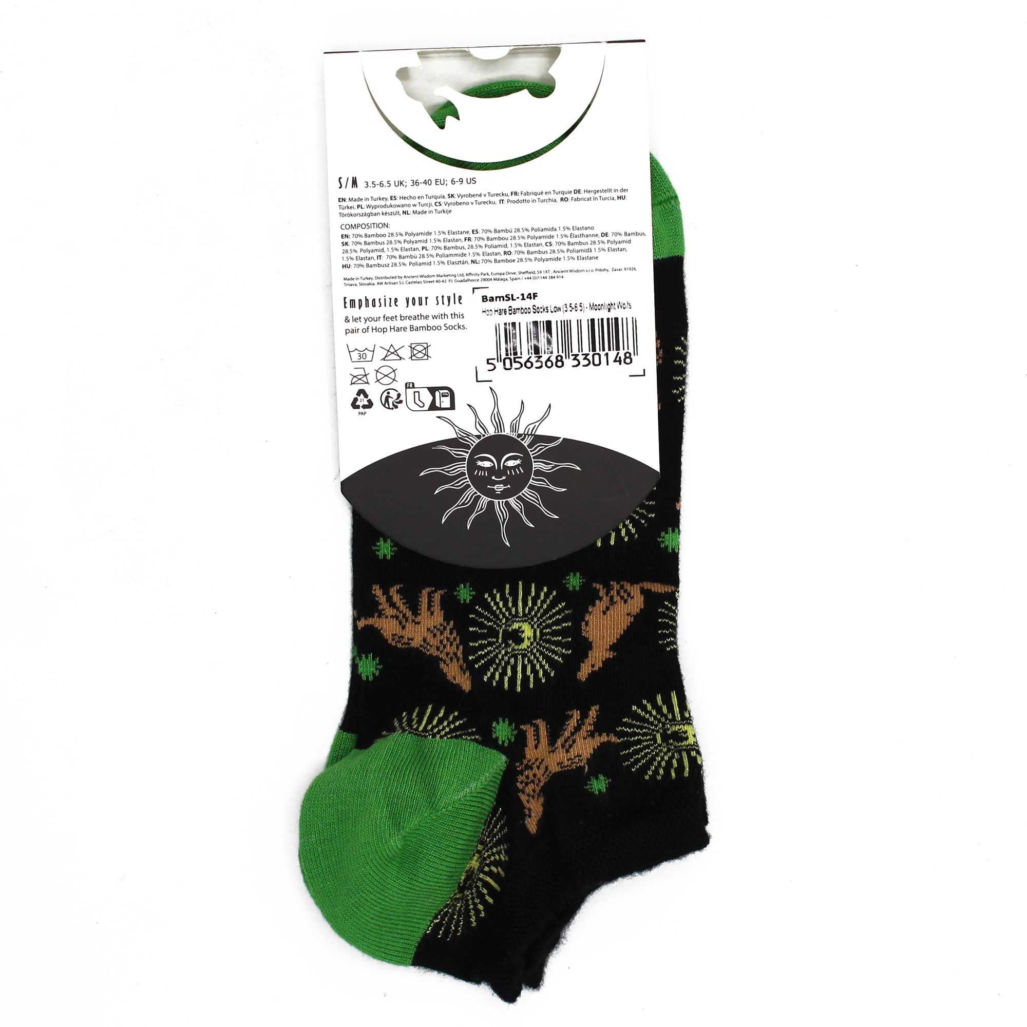 S/M Hop Hare Bamboo Socks Low (3.5-6.5) - Moonlight Wolfs - Image 4