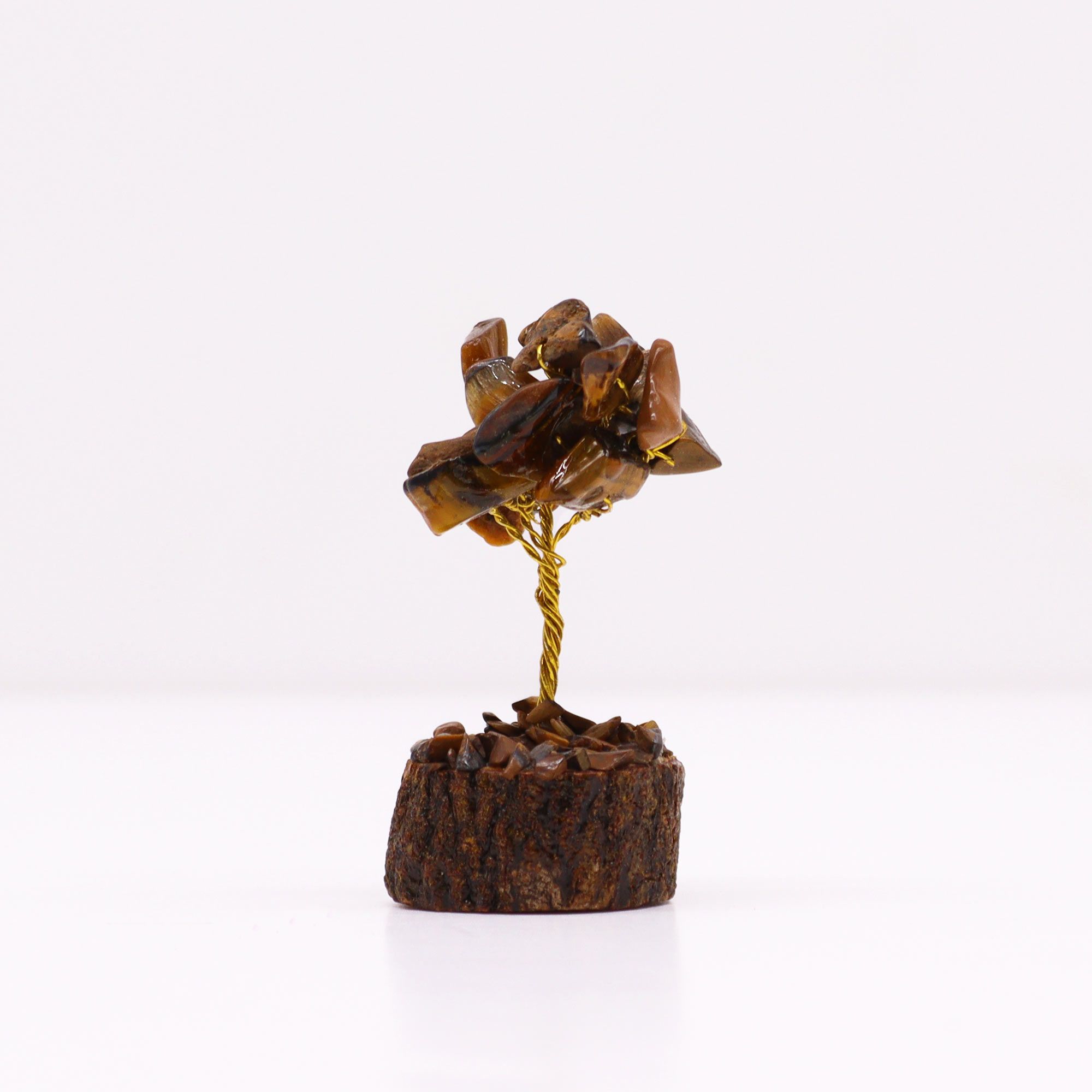 Mini Gemstone Tree On Wood Base - Tigereye (15 stones) - Image 5