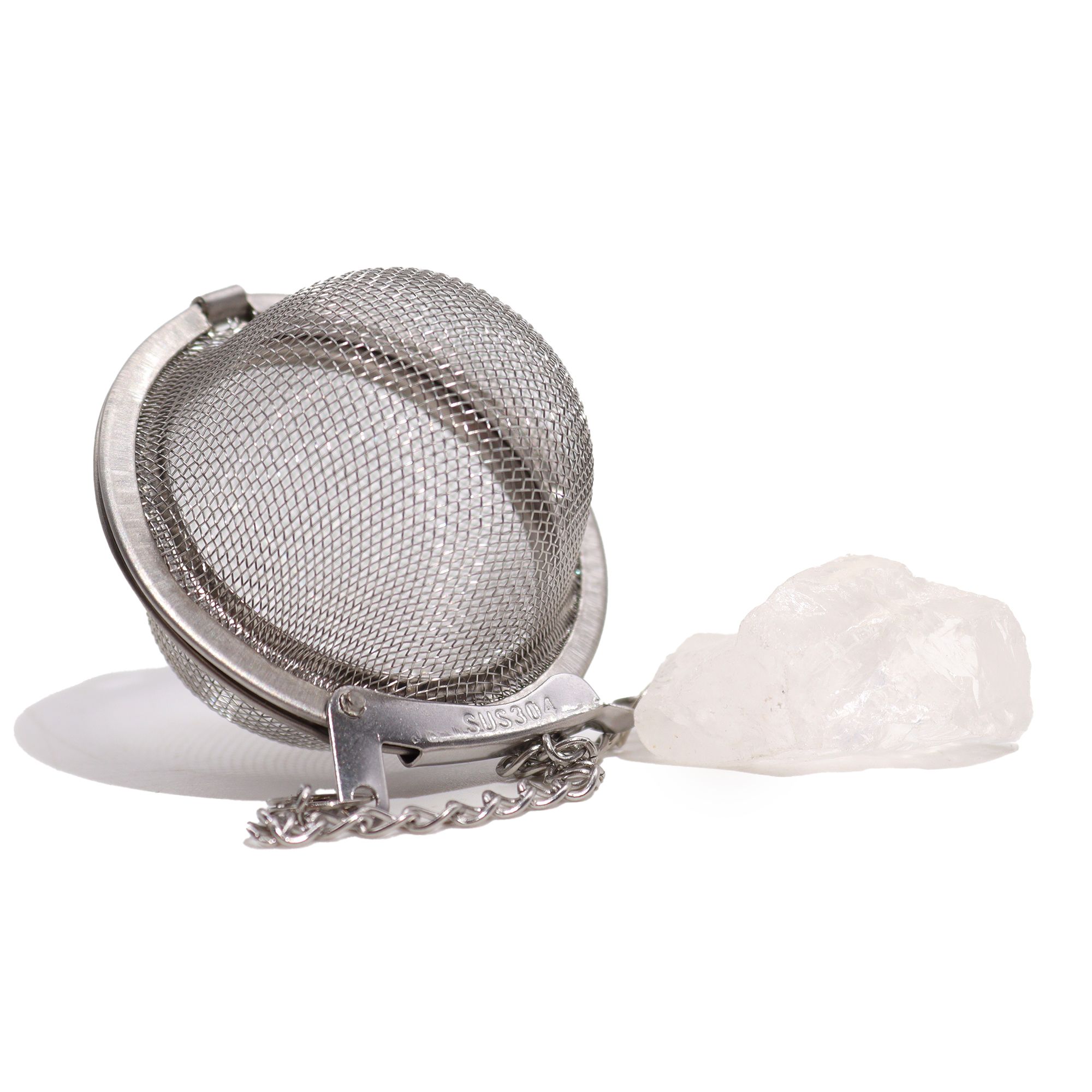 Raw Crystal Gemstone Tea Strainer - Rock Quartz - Image 6