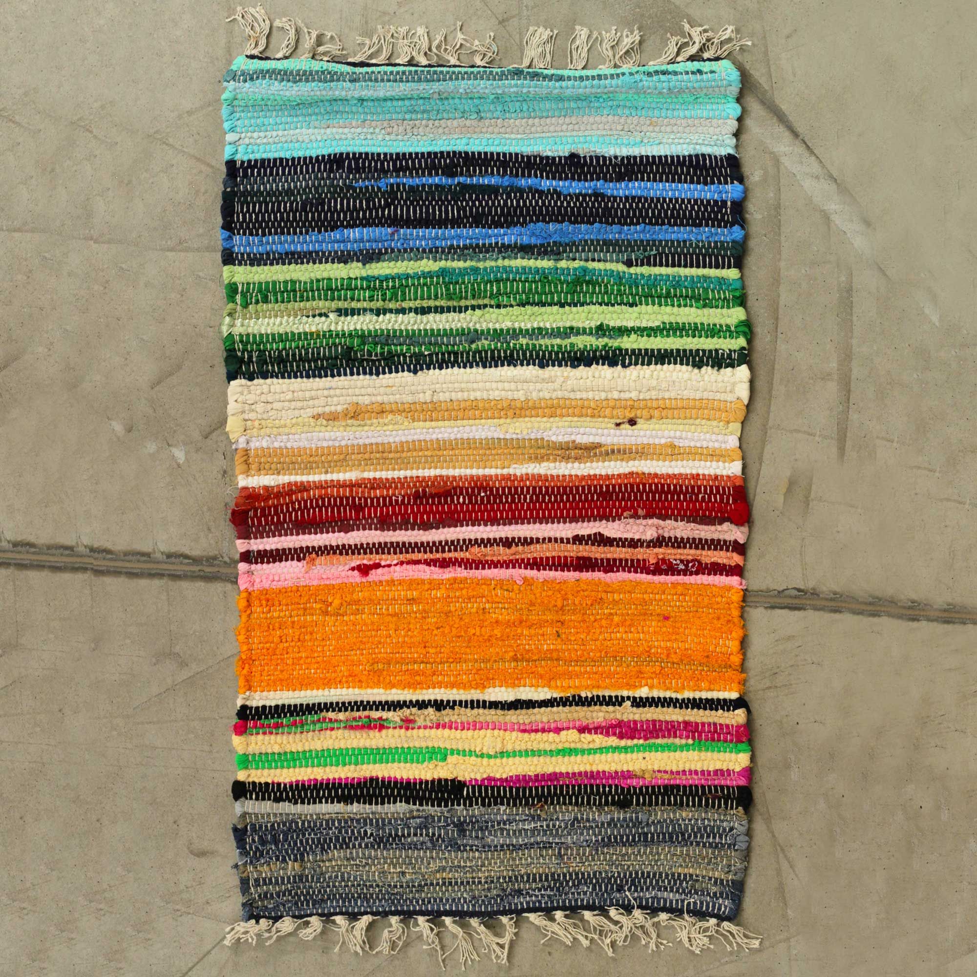 Large Rag Rug - 150x90cm - premium quality - Rainbow Colours - Image 4