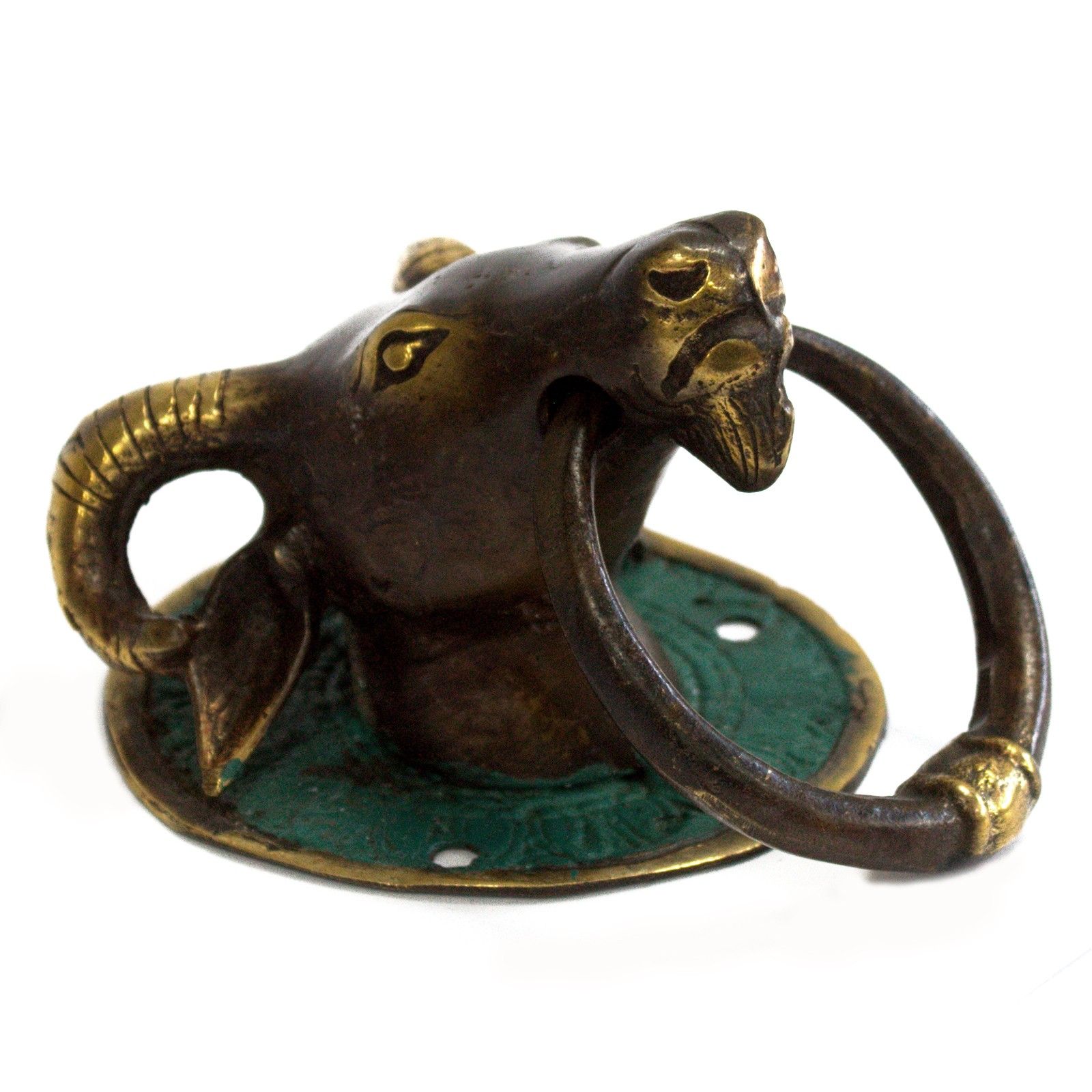 Brass Door Knocker - Rams Head - Image 3