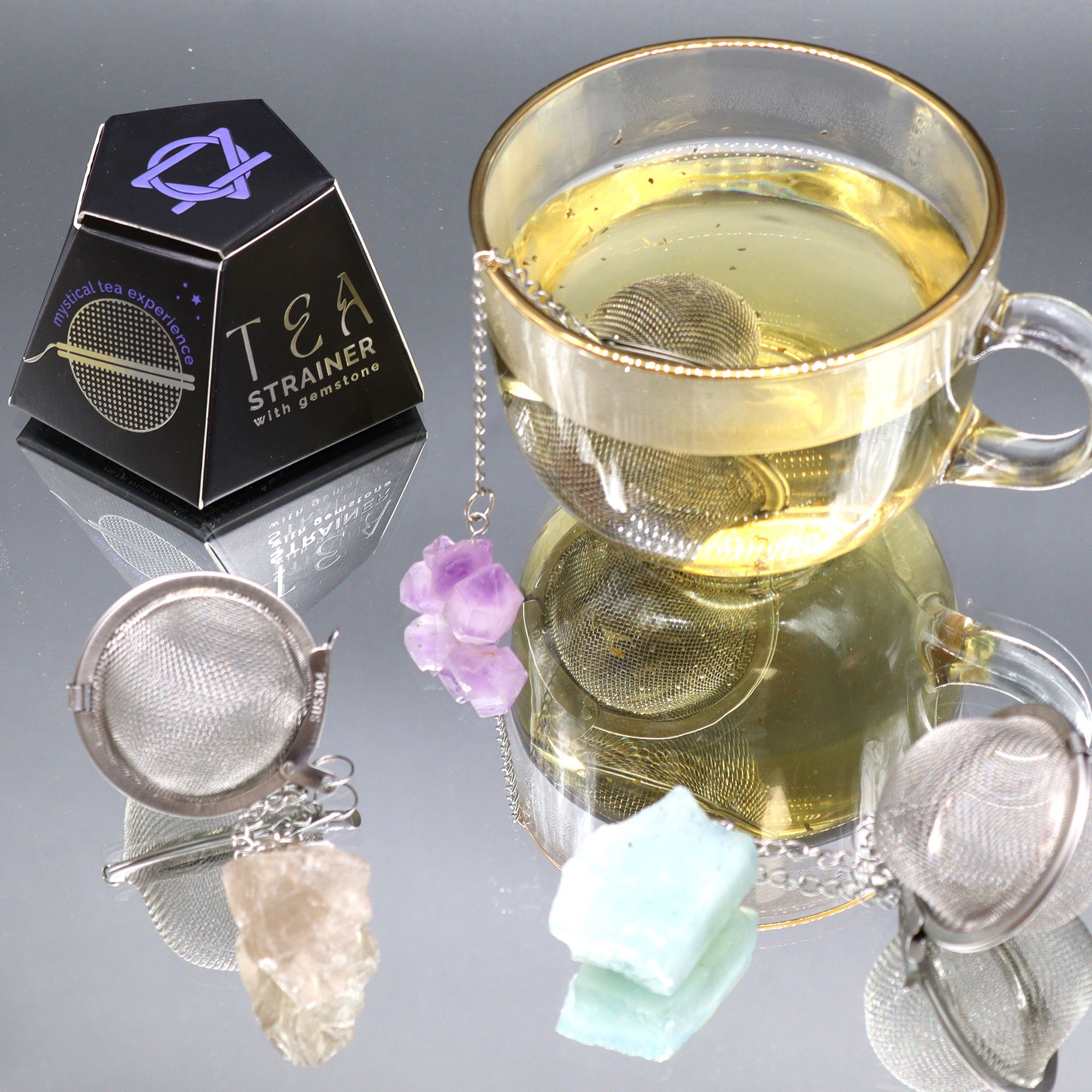 Raw Crystal Gemstone Tea Strainer - Rock Quartz - Image 7