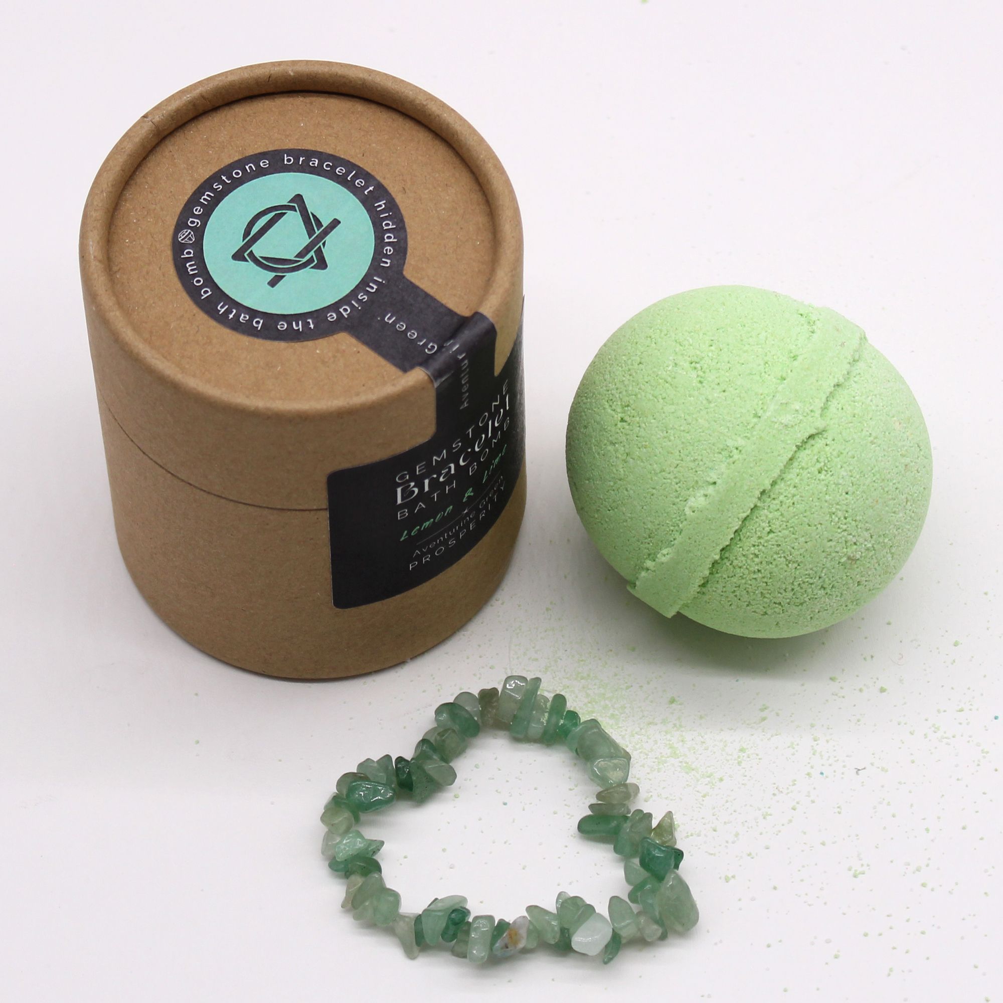 Green Aventurine Gem Bracelet Bath Bomb - Image 4