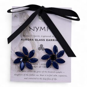 Royal Blue - Vintage Glass - Flowers - Earrings