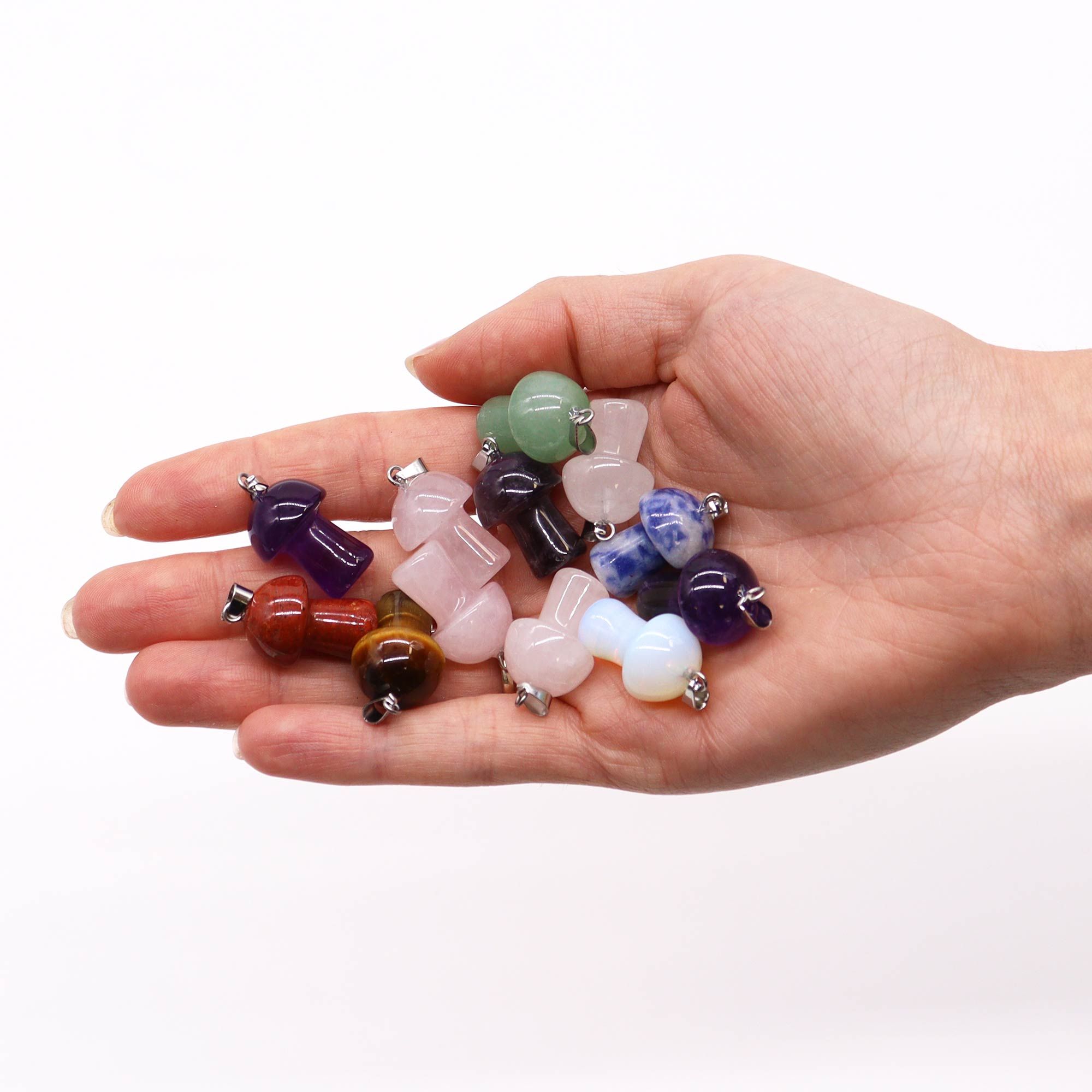 Gemstone Mushrooms Pendants (12 assorted) 20x15mm - Image 2