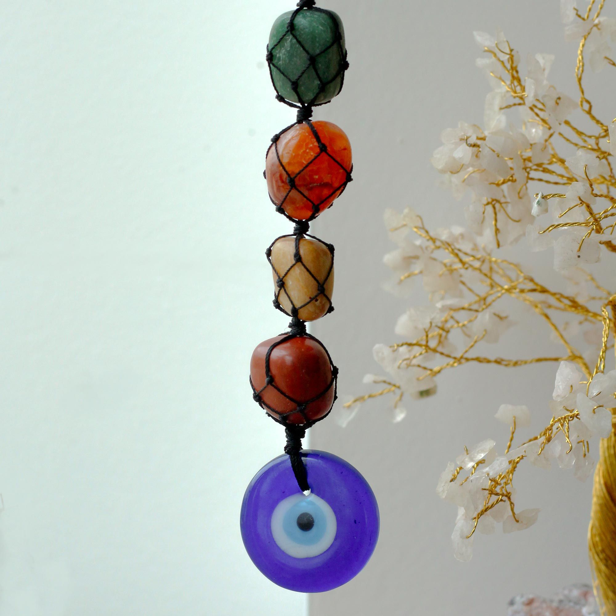 Hanging Chakra Stone Pendant - Evil Eye - Image 2
