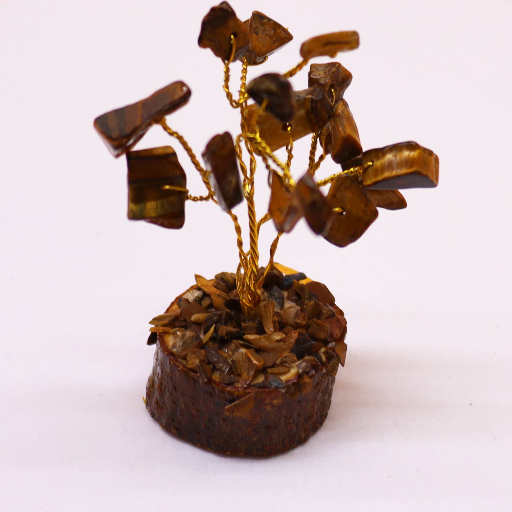 Mini Gemstone Tree On Wood Base - Tigereye (15 stones) - Image 6