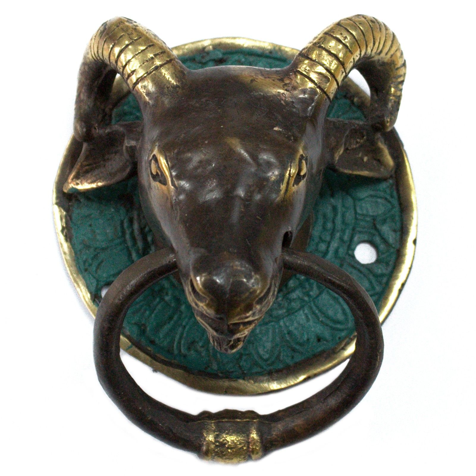 Brass Door Knocker - Rams Head - Image 2