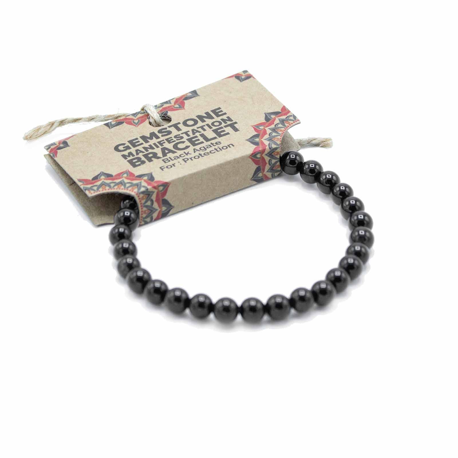 Gemstone Manifestation Bracelet - Black Agate - Protection - Image 2