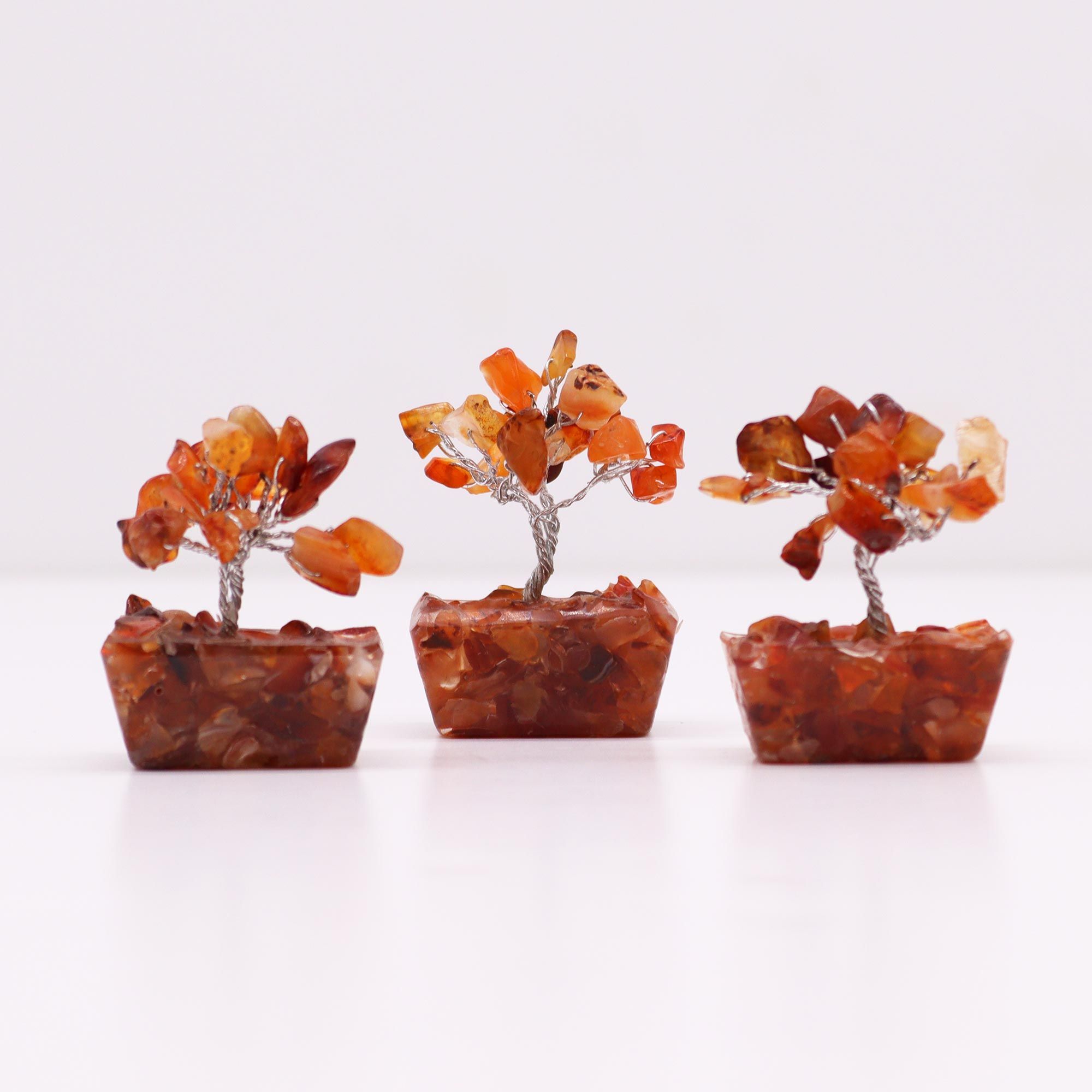 Mini Gemstone Tree On Orgonite Base - Carnelian (15 stones) - Image 2