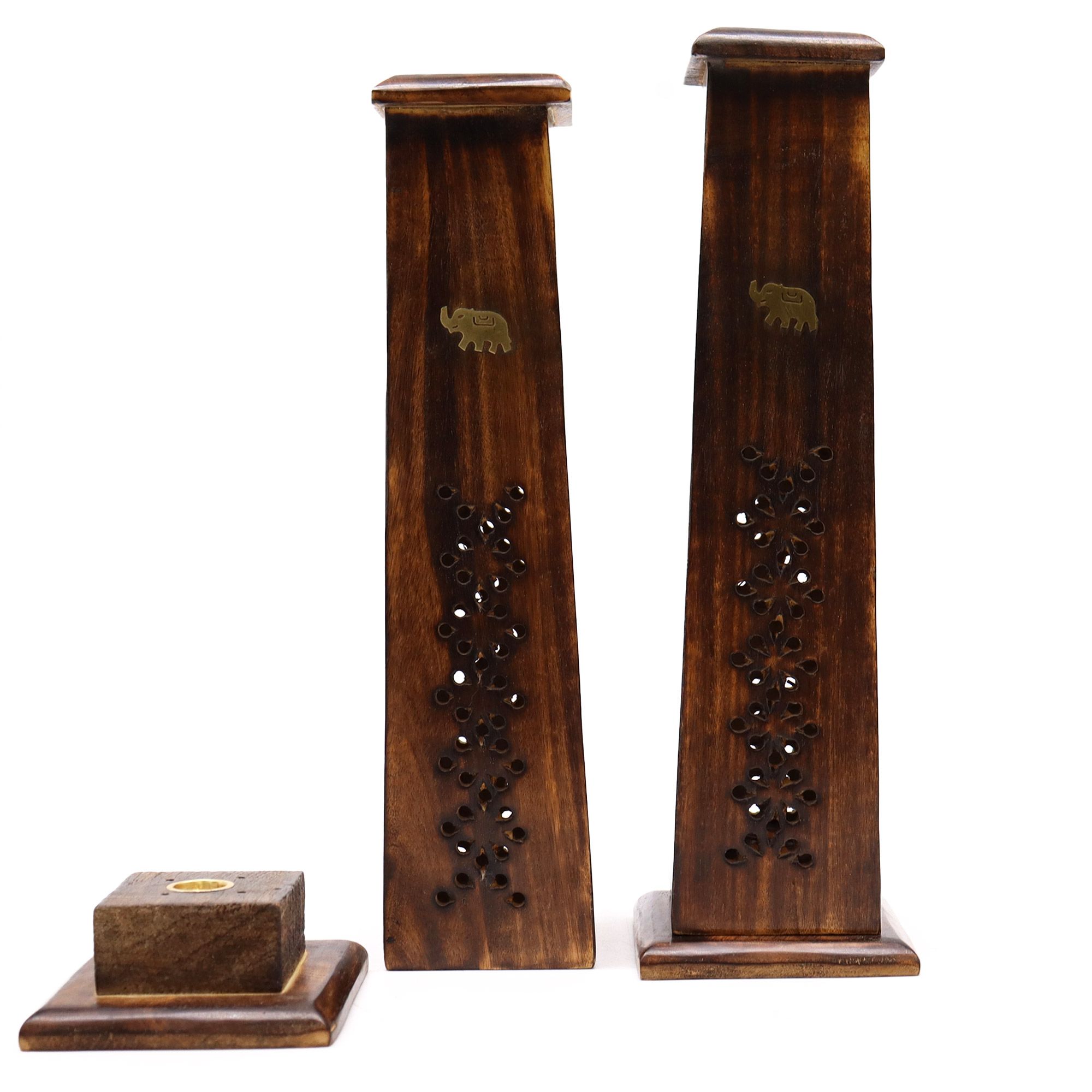 Box of 2 Tapered Incense Tower - Mango Wood - Image 2