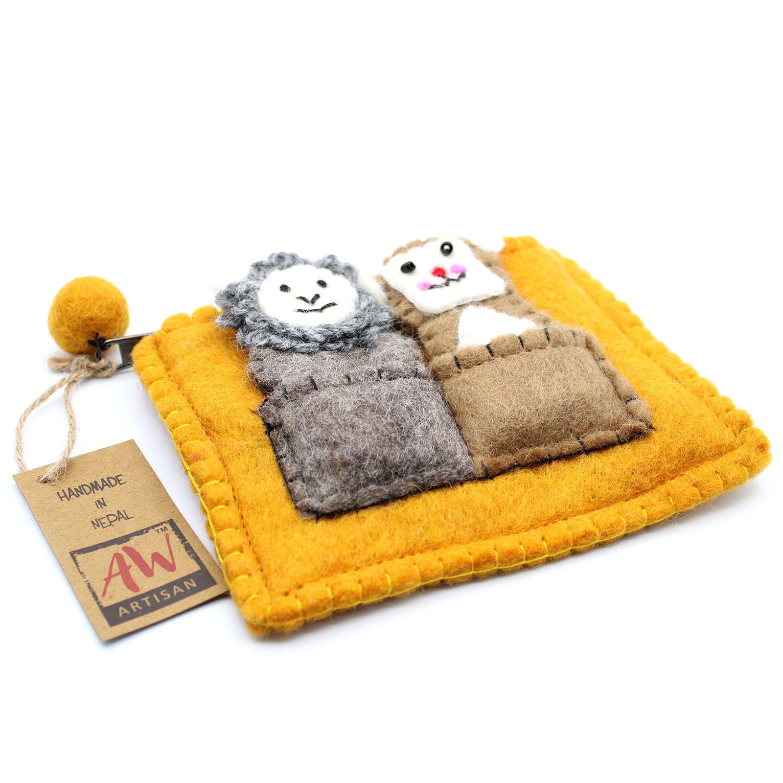Pouch with Finger Puppets - Bear & Sheep - Image 2