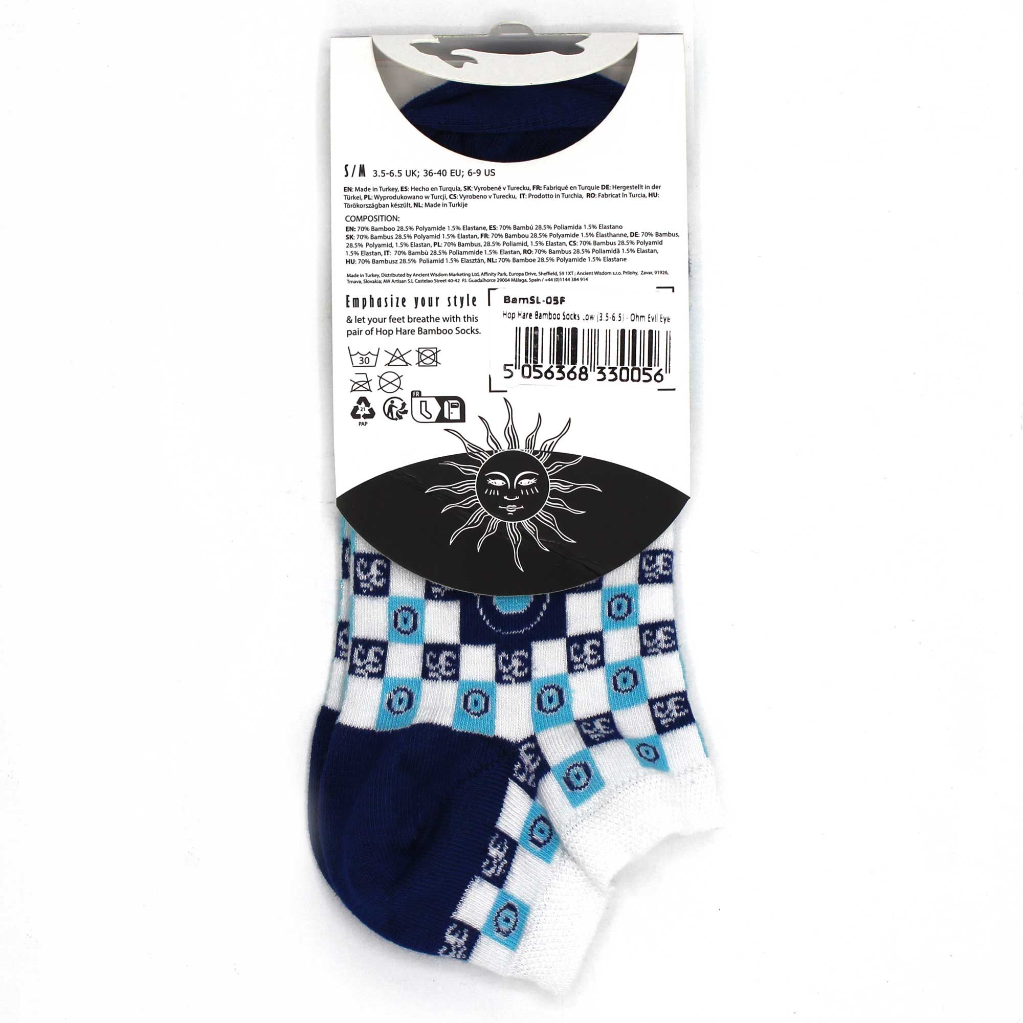 M/L Hop Hare Bamboo Socks Low (7.5-11.5) - Ohm Evil Eye - Image 3