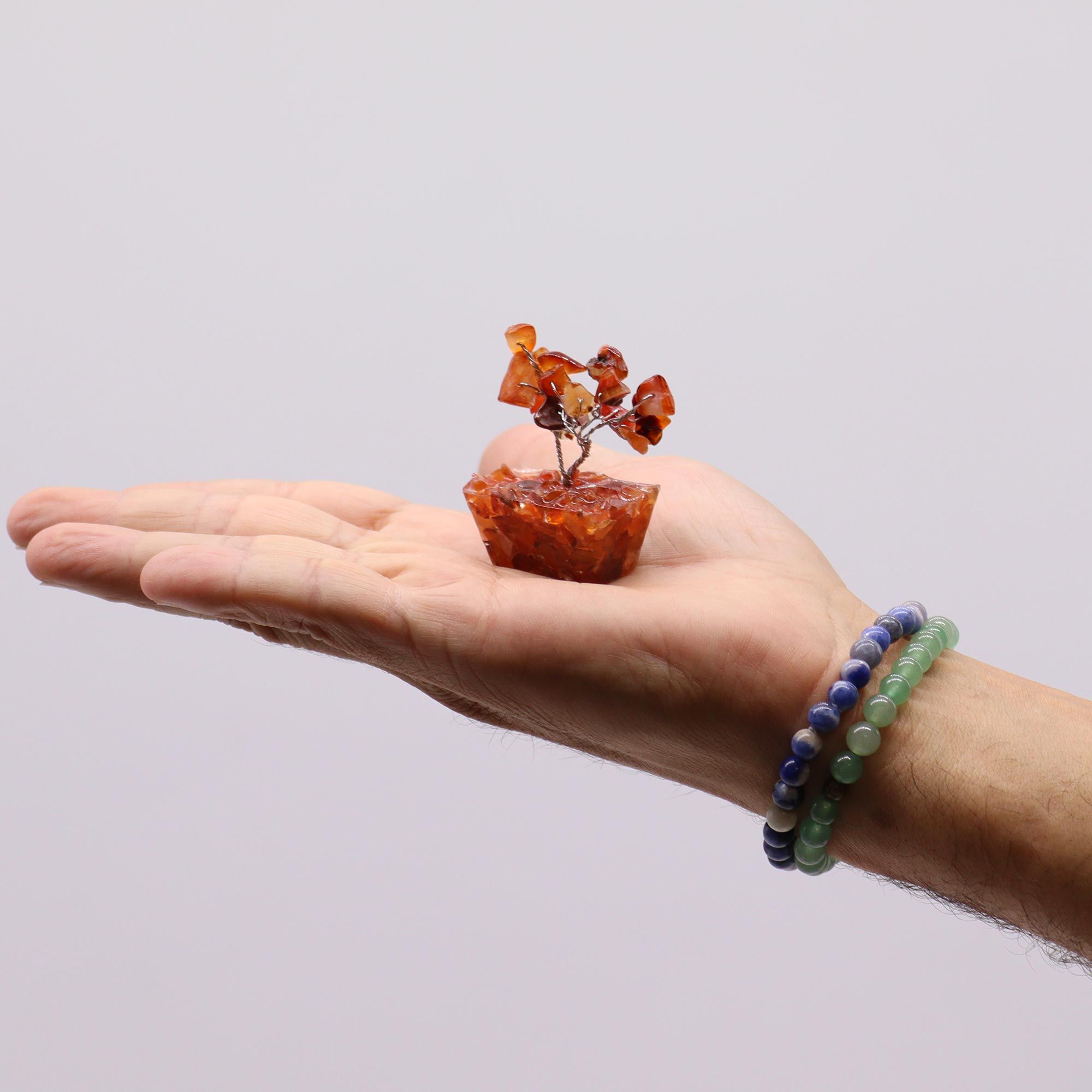 Mini Gemstone Tree On Orgonite Base - Carnelian (15 stones) - Image 3