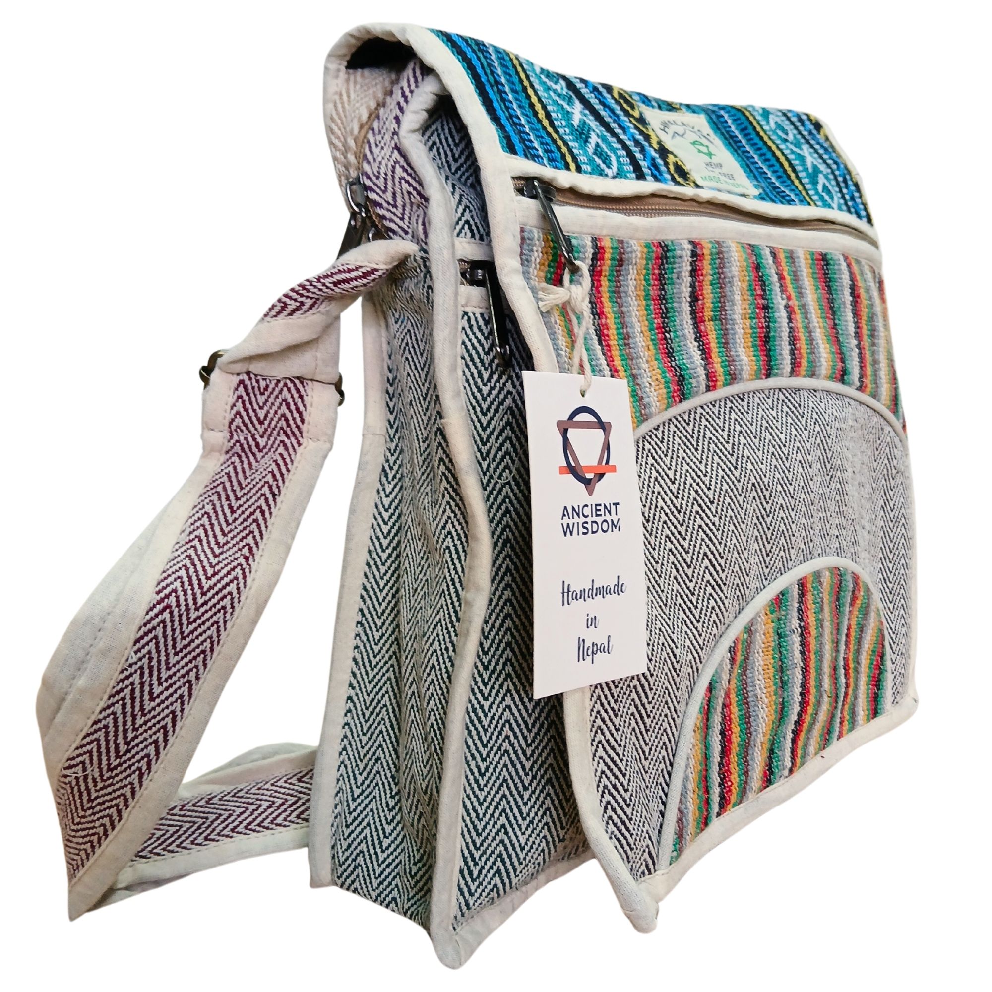 Hemp Laptop Messenger Bag - Curves - Image 3