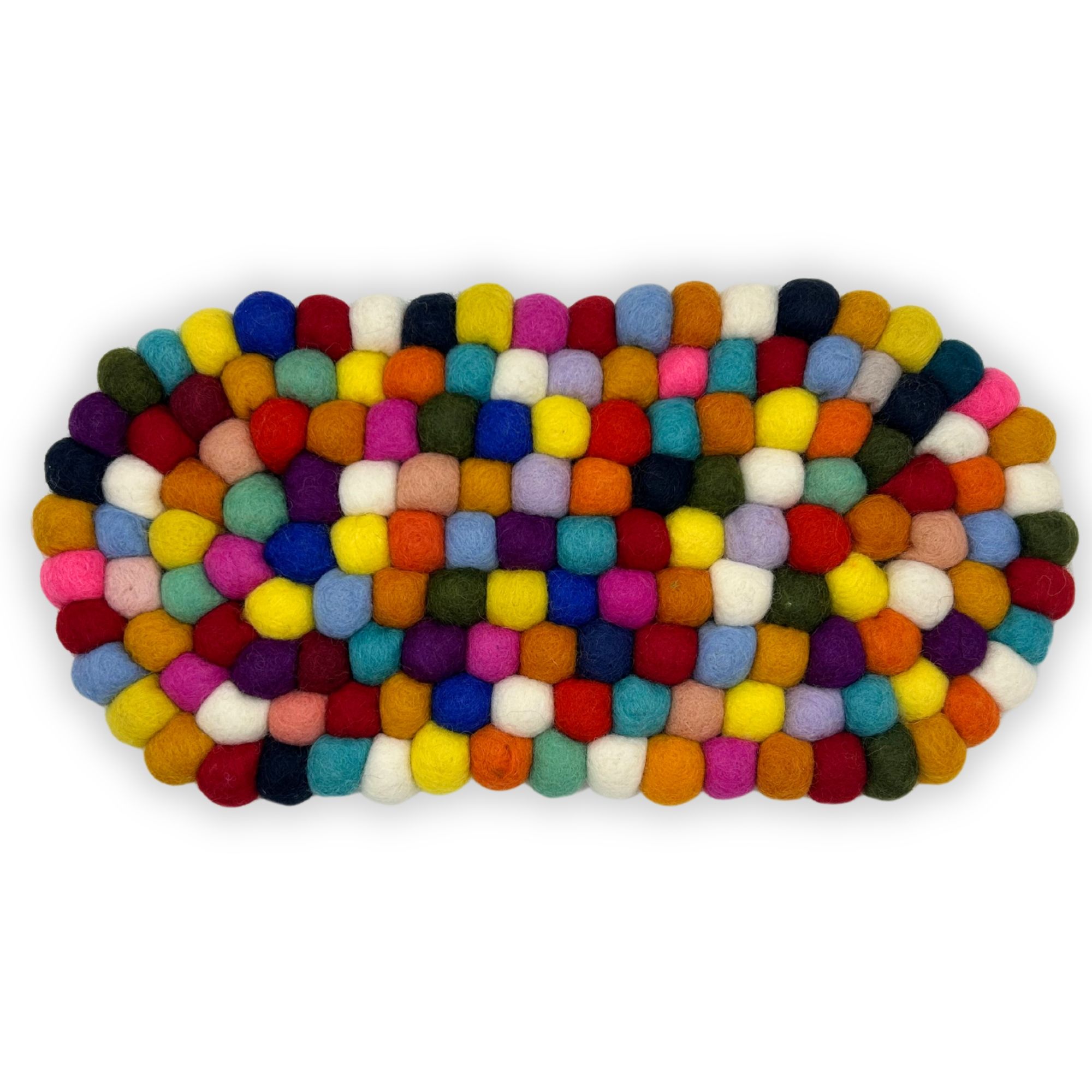 Felt Ball Oval Centre Mat - Multi Colour - Image 2