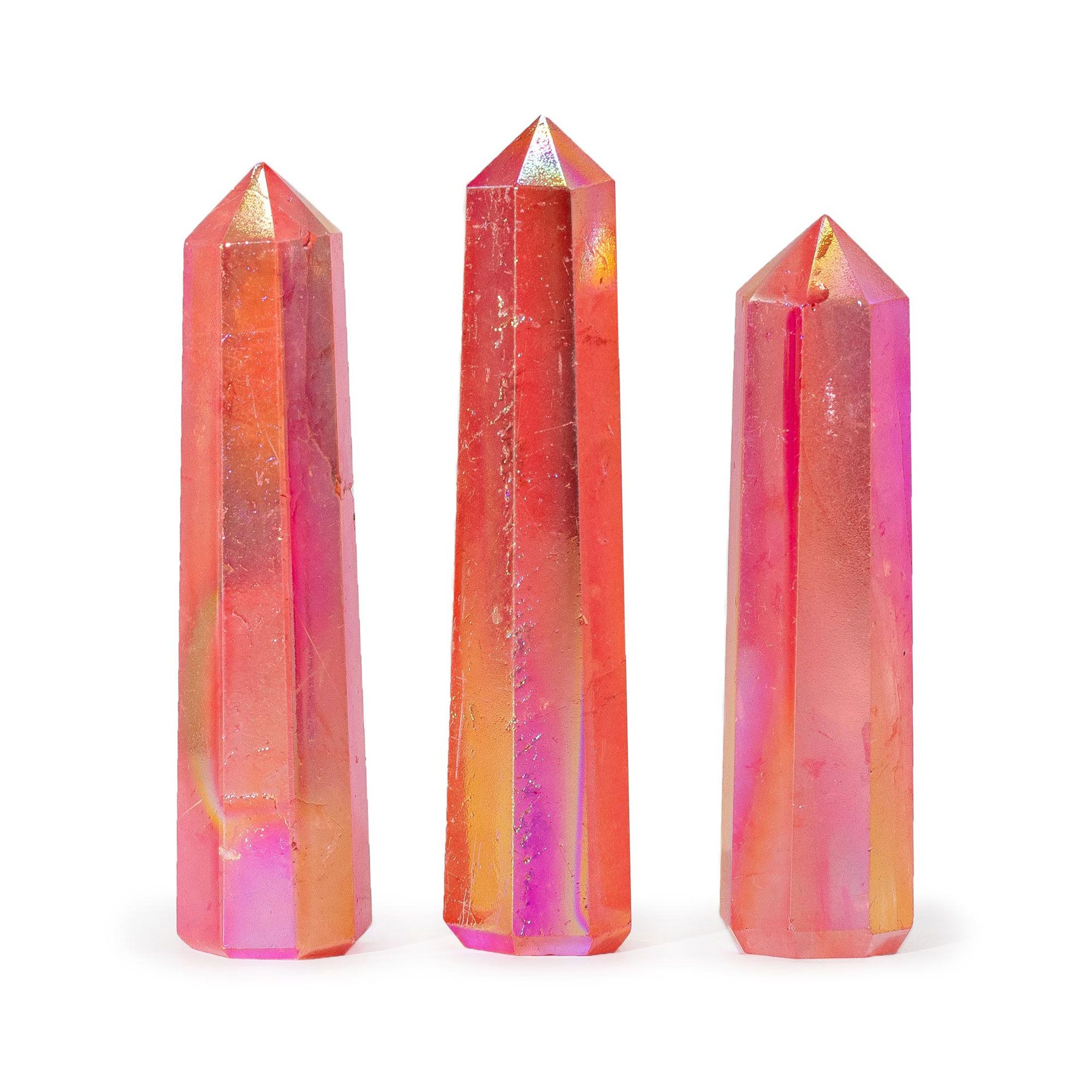 Gemstone Obelisk Point approx 9cm - Aurura Crystal Quartz - Peach