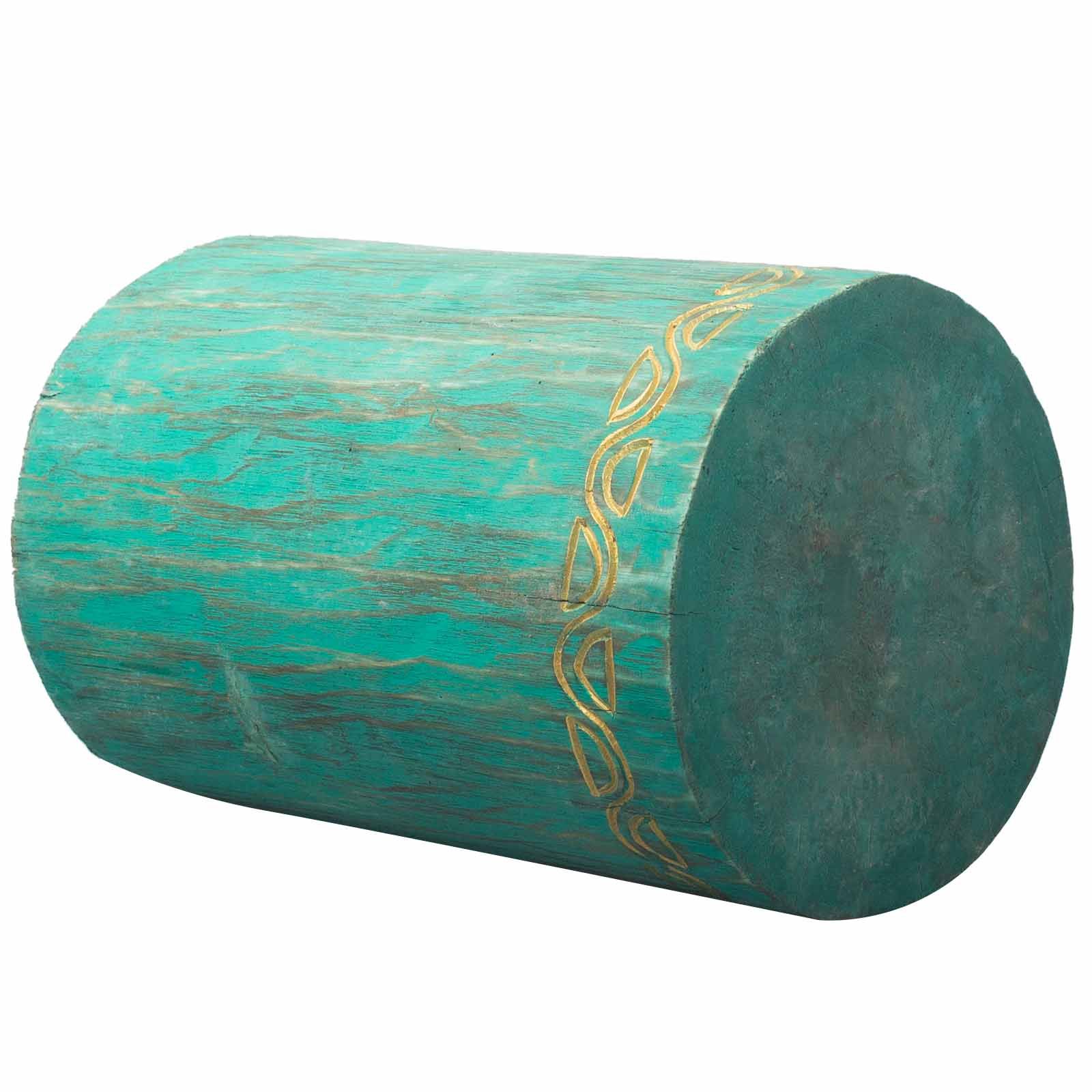 Tribal Stool / Table - Albasia - Turquoise - Image 2