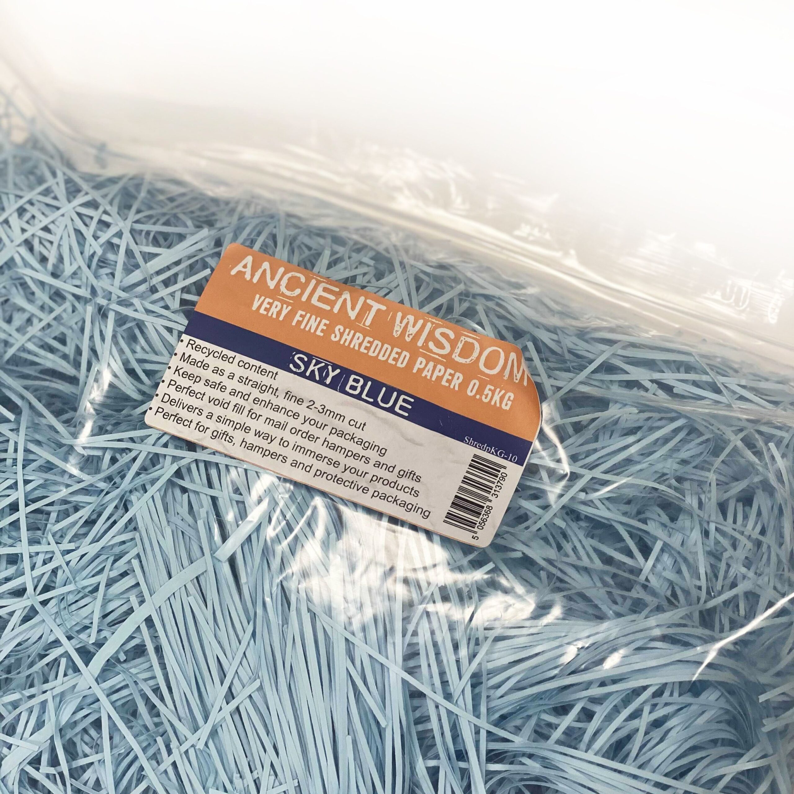 Very Fine Shredded paper - Sky Blue (0.5KG) - Image 3