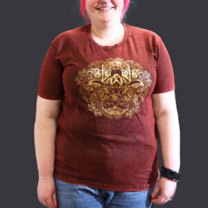 XLarge Stone Washed T-Shirt - Hamsa - Maroon