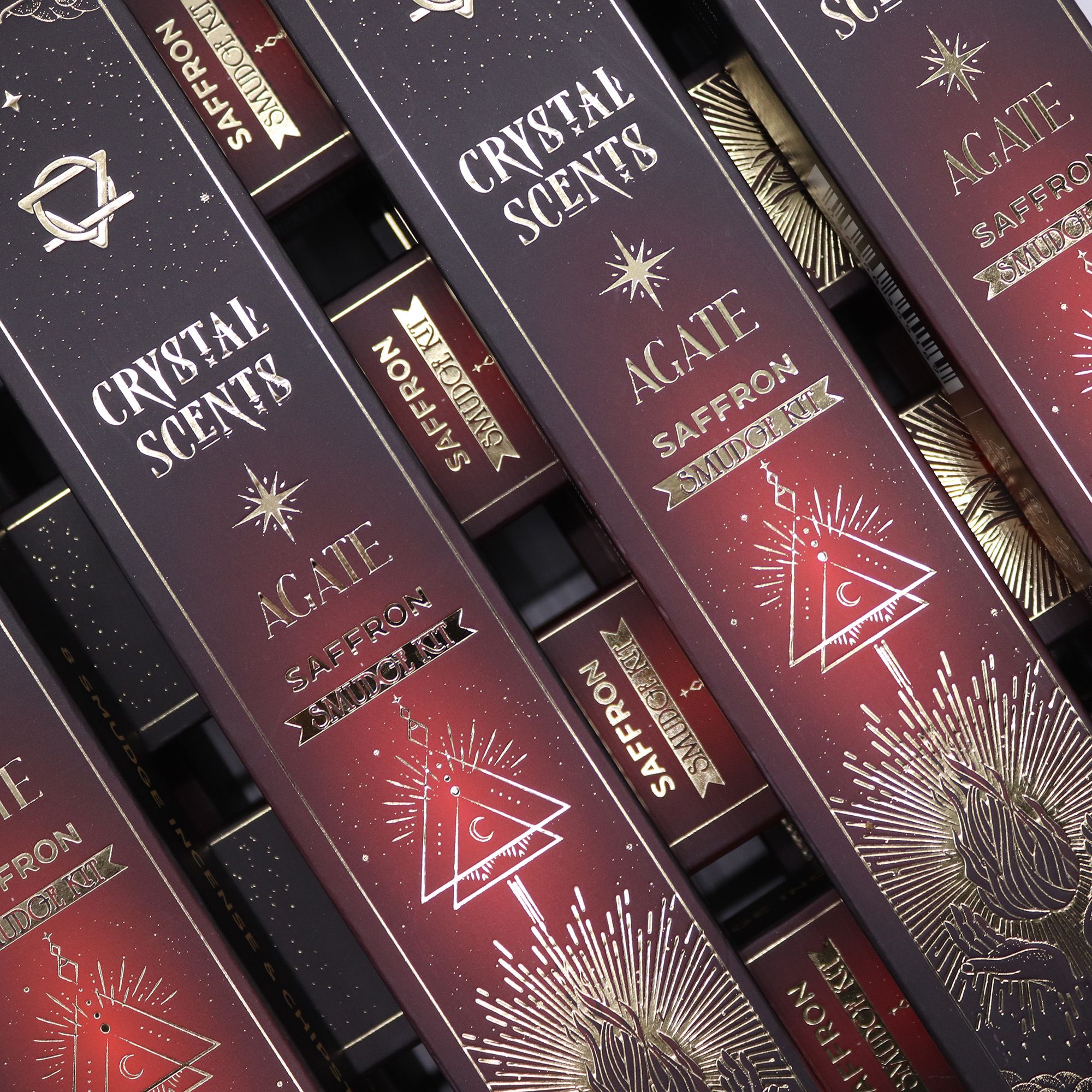 Red Agate Crystal Scents Smudge Incense - Saffron - Image 3