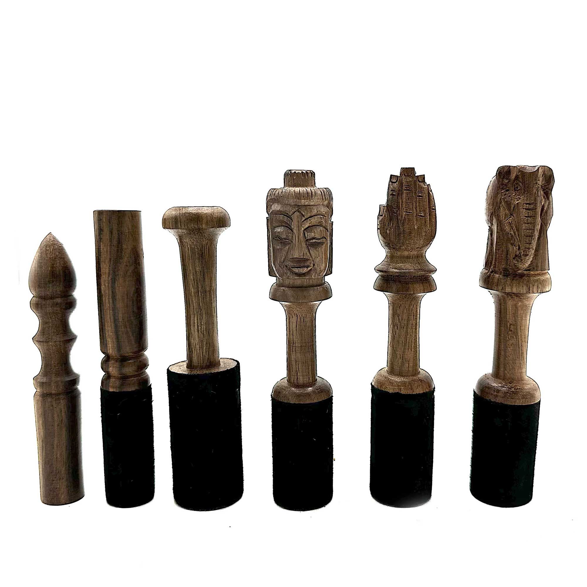 Wooden Stick - 14cm - Buddha Carving - Image 2