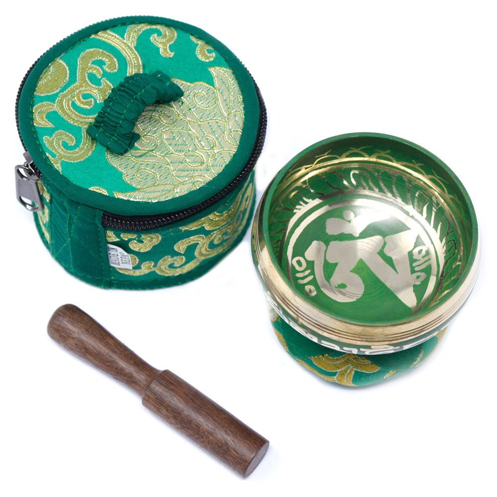 Mini Singing Bowl Gift Set - Green - Image 3