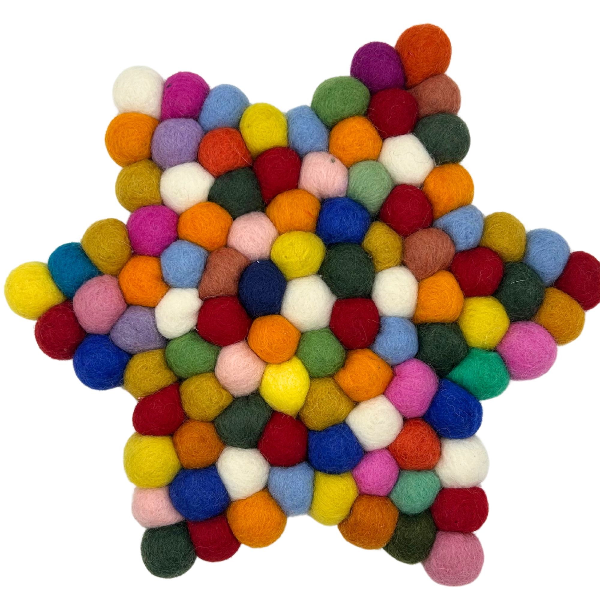 Felt Ball Star Centre Mat - Multi Colour - Image 2