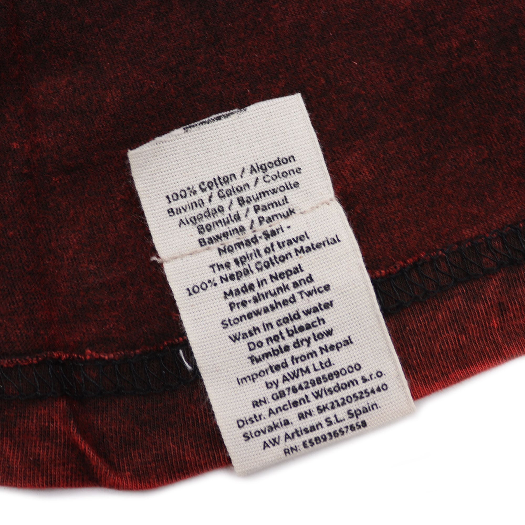 Small Stone Washed T-Shirt - Mandala - Maroon - Image 3