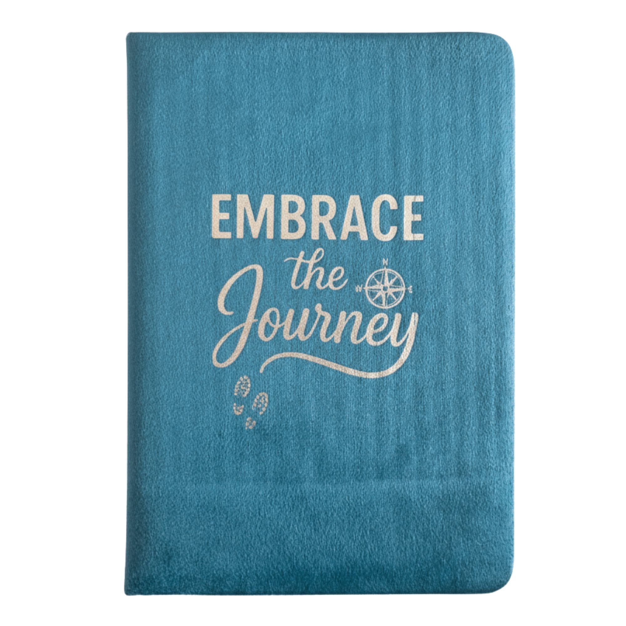 Light Blue Velvet Notebook - 80 pages - Embrace The Journey - Image 2