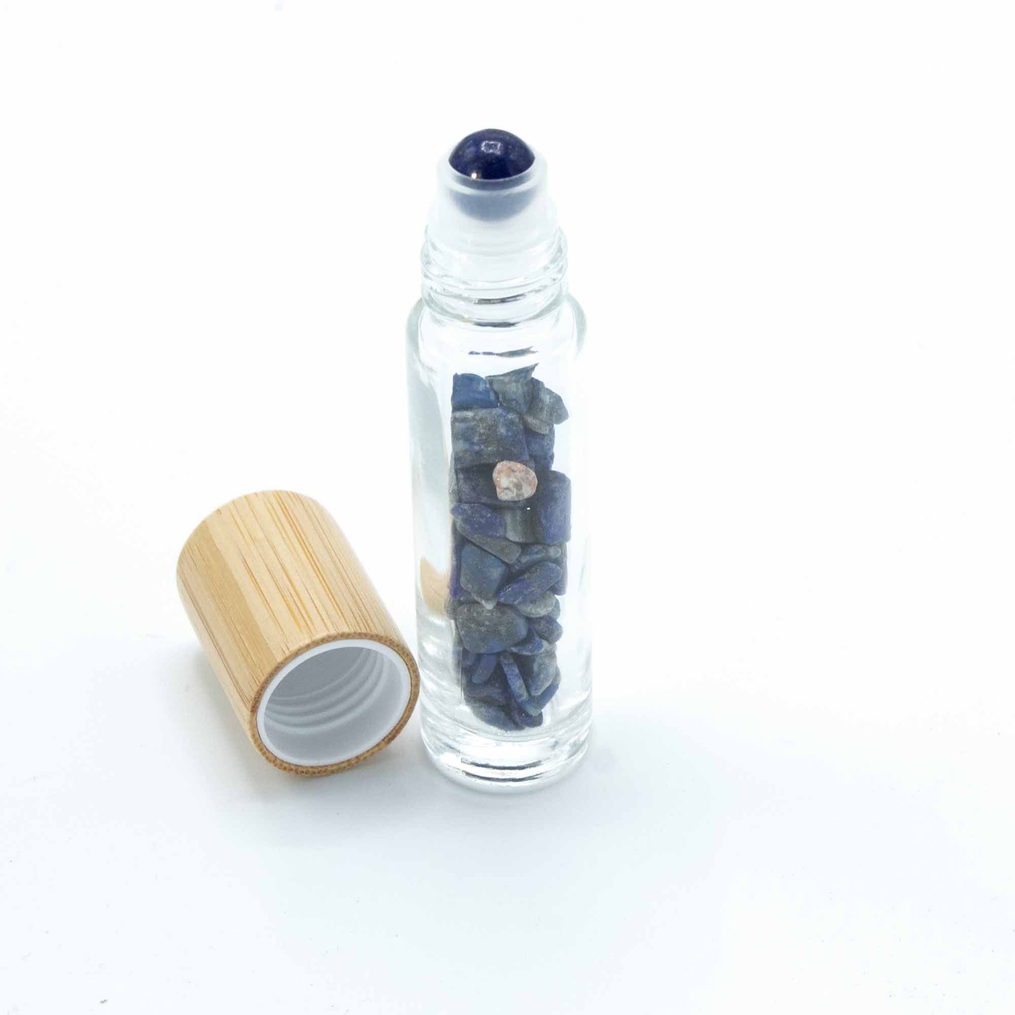 Gemstone Essential Oil Roller Bottle - Sodalite - Wooden Cap - Image 4
