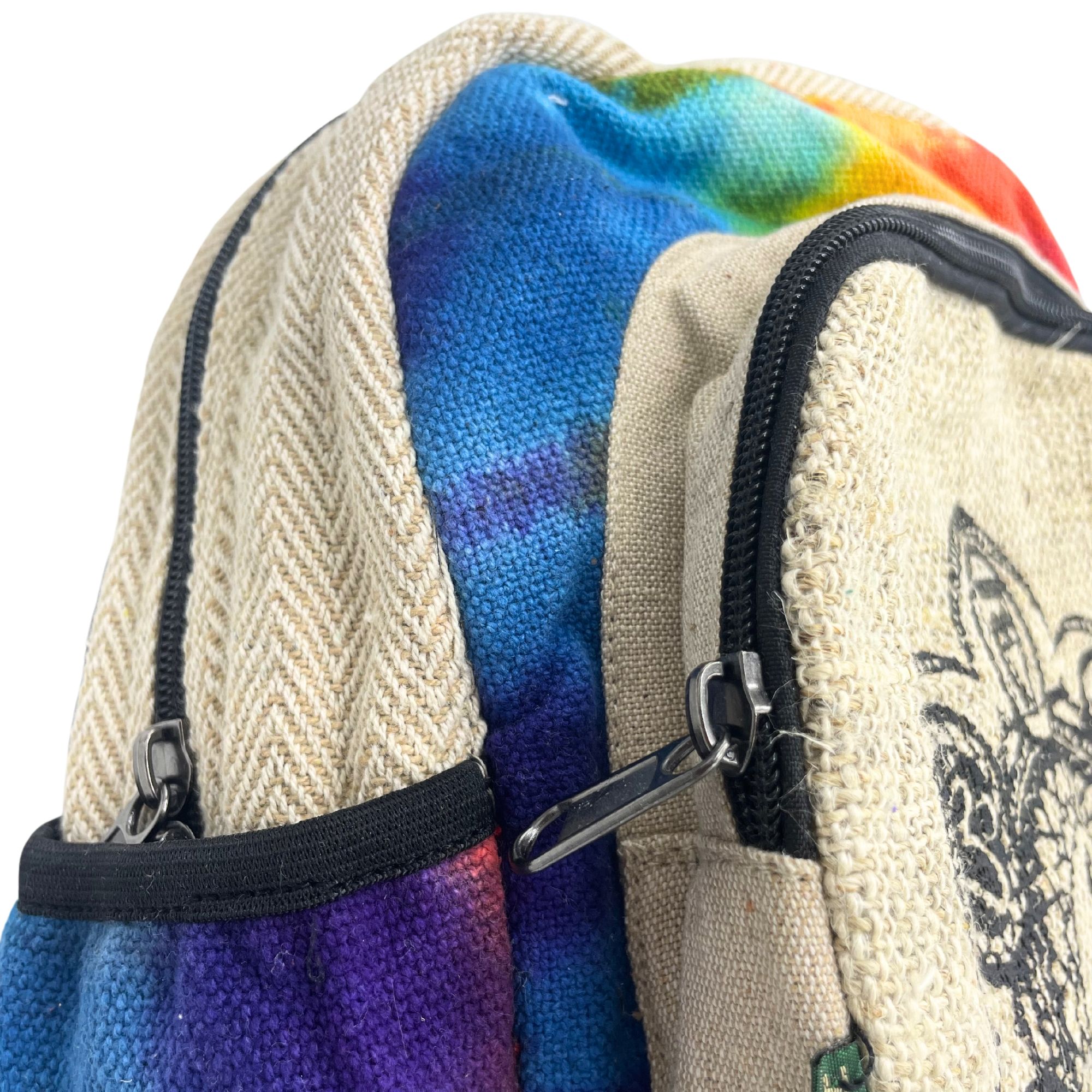 Tiedye Hemp Medium Backpack - 7 Chakra - Image 3
