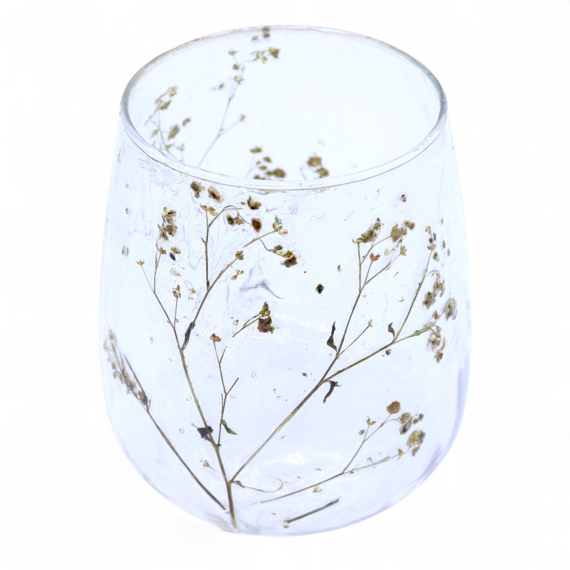Natural Floral Glass - Vase Candle Holder - Margarita - (12x11cm)