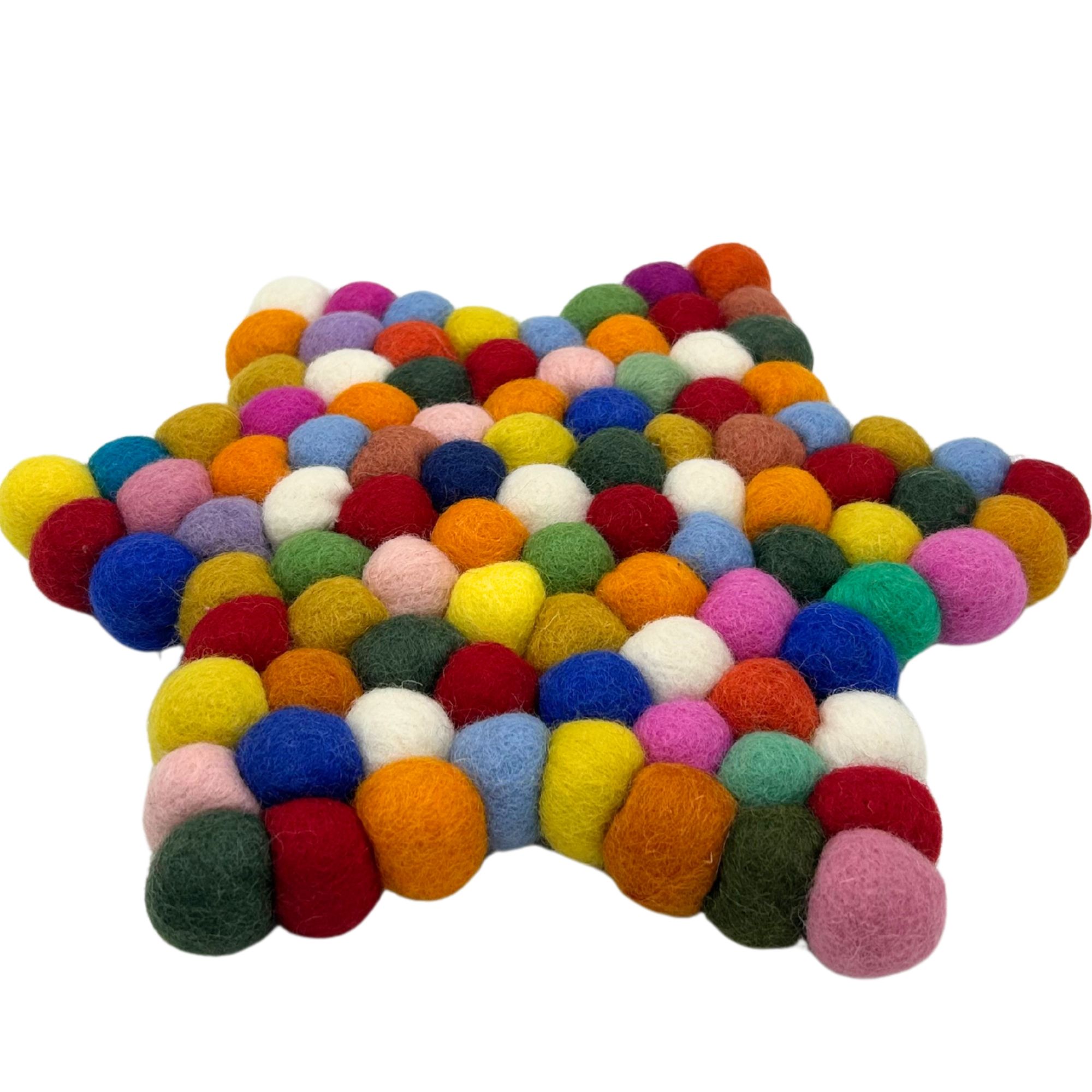 Felt Ball Star Centre Mat - Multi Colour - Image 3