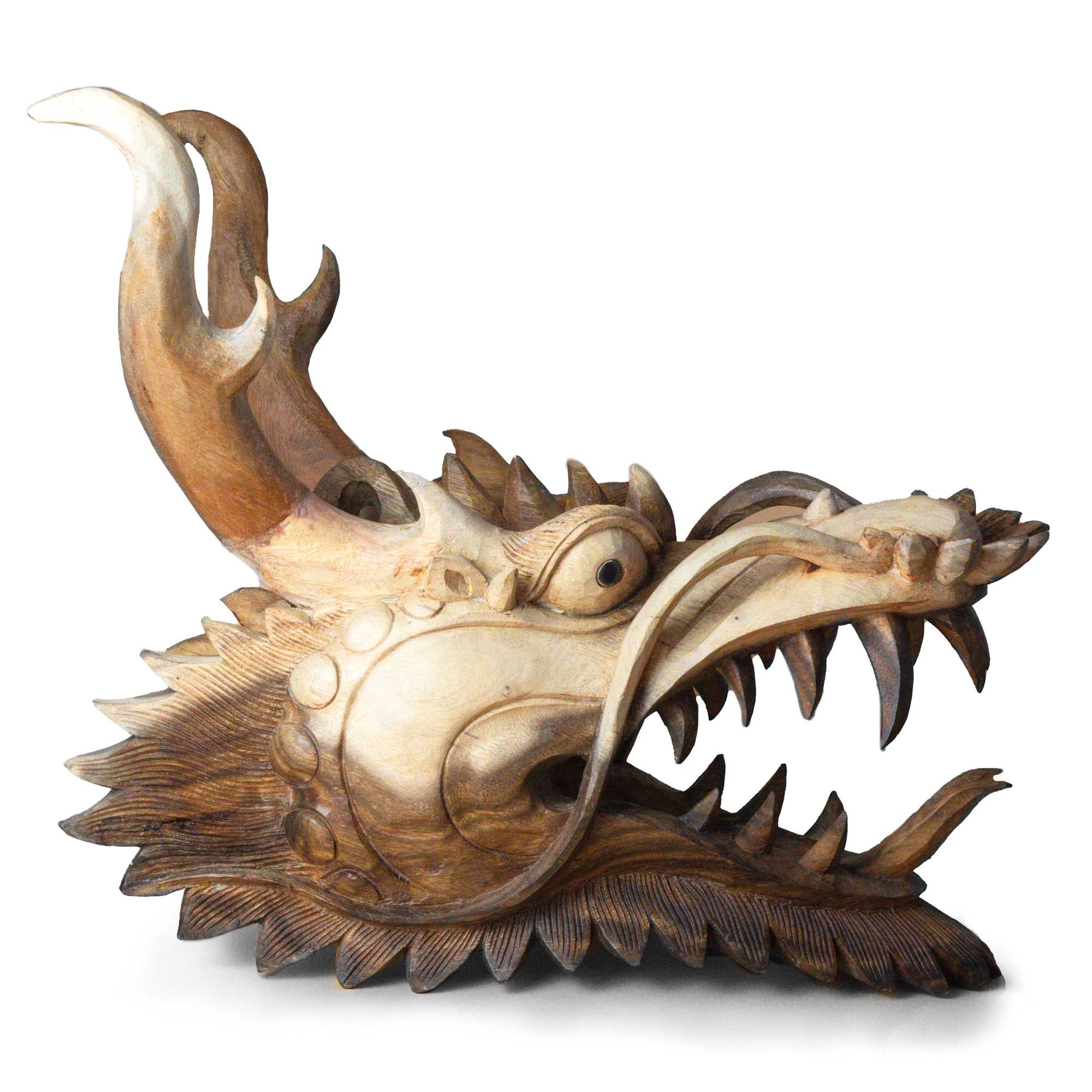 Live Size Dragon Head Carving - 30cm - Image 4