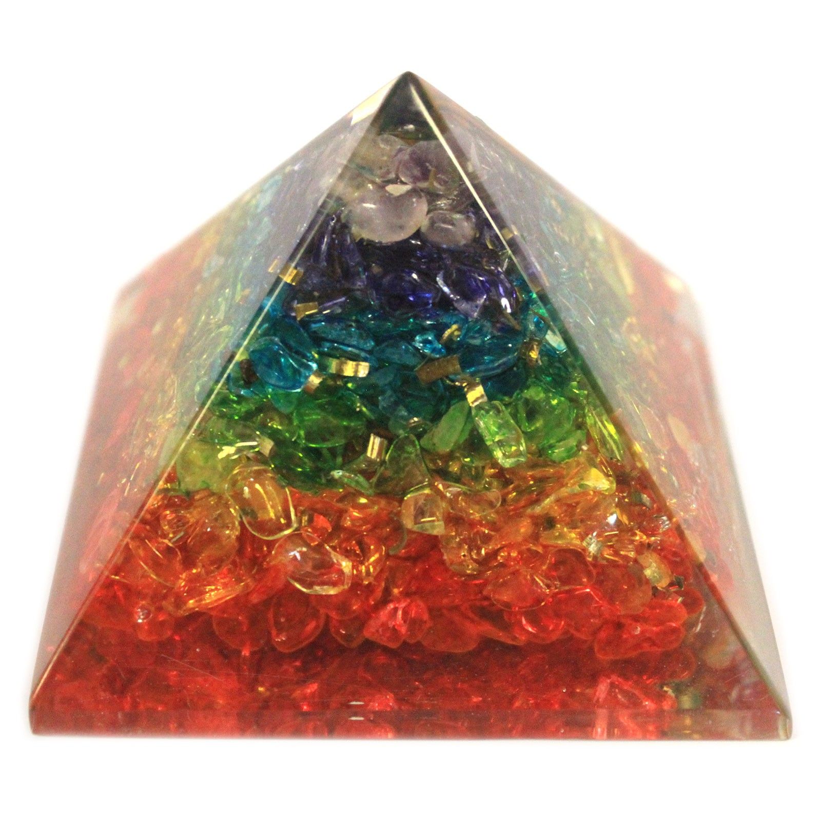Lrg Orgonite Pyramid 70mm - Chakra Gemchips - Image 2