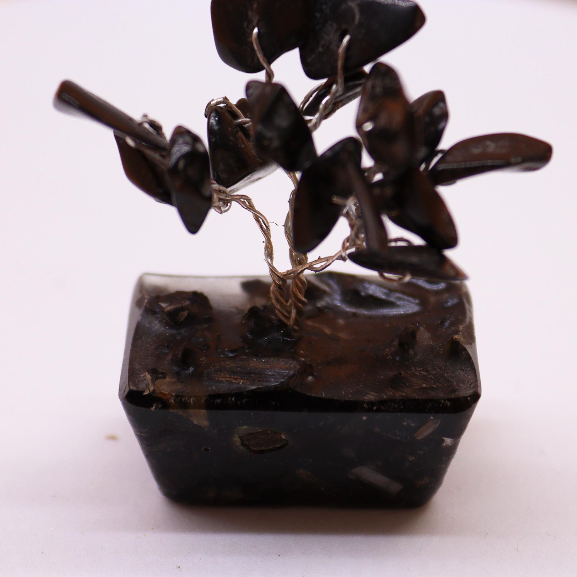 Mini Gemstone Tree On Orgonite Base - Black Agate (15 stones) - Image 5