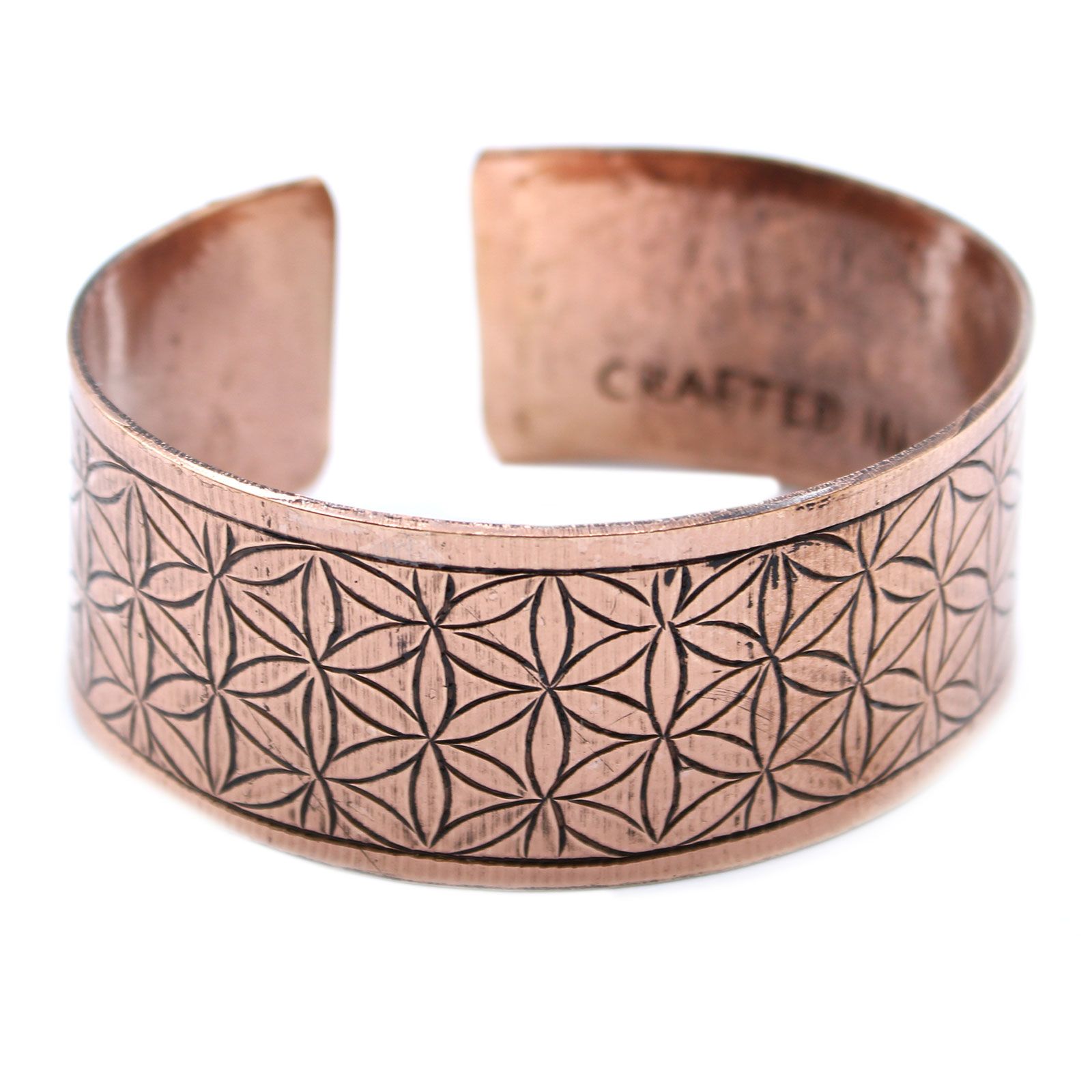 Copper Tibetan Bracelet - Flower of Life - Image 2