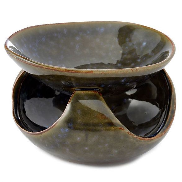 Abstract Dark Mottled Ceramic Oil Burner (asst) - Image 2
