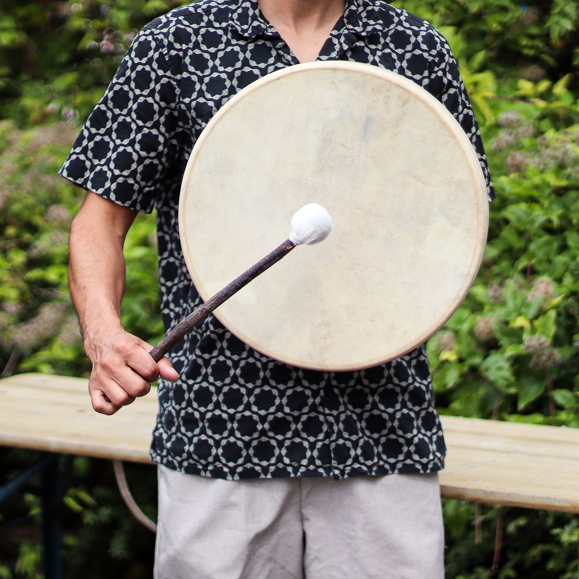 Spirit of the Bear - Shaman Drum & Stick- Tunable - 40cm - Image 8