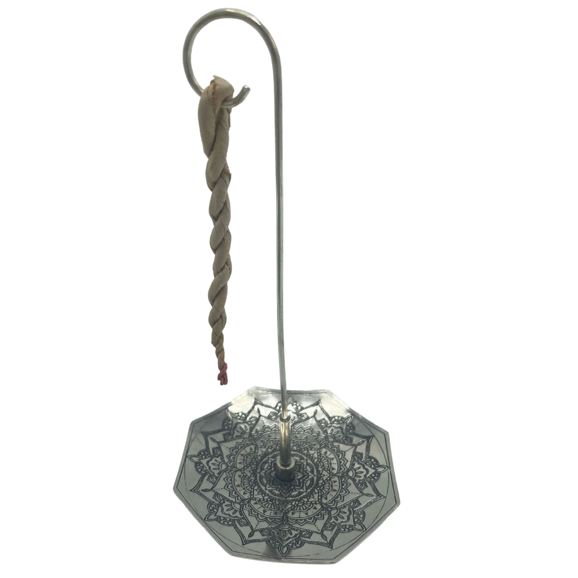 Rope Incense and Silver Plated Holder Set - Mandala Flower - Image 2